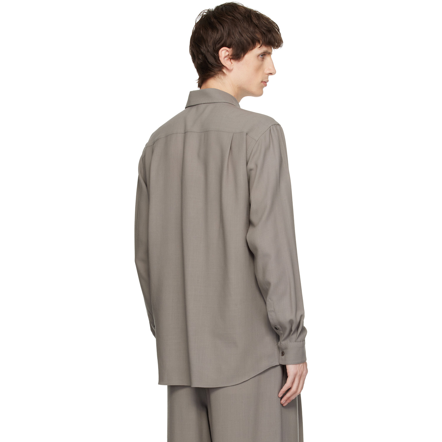  Soshiotsuki Gray Manica Camicia Dress Shirt 