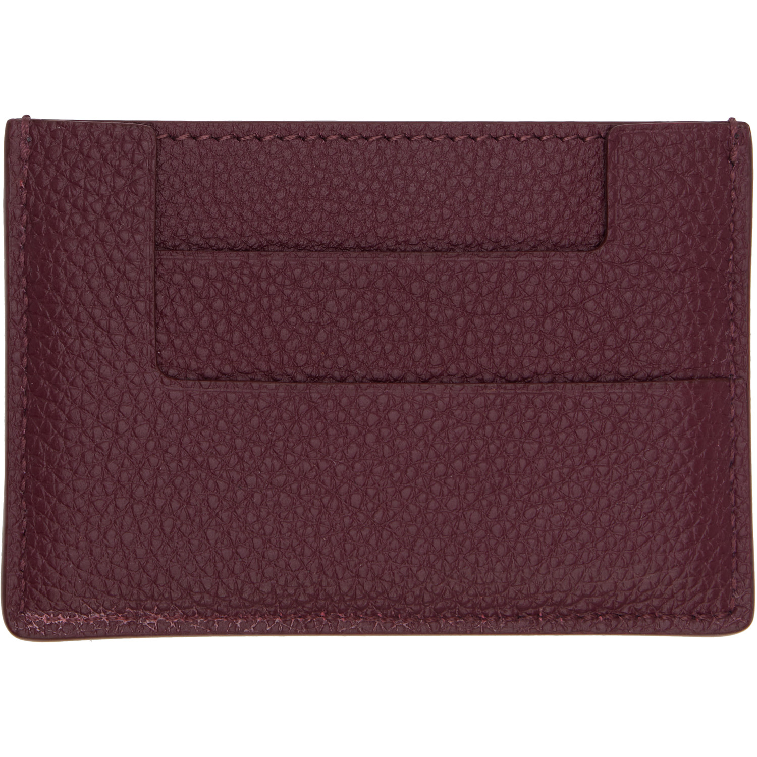  Tom Ford Burgundy Grain Leather Card Holder 
