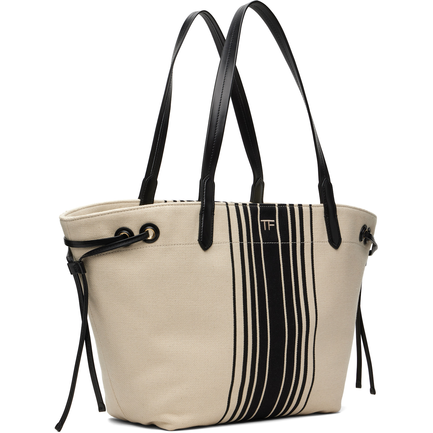  Tom Ford Off-white Striped Jacquard Large Tote 