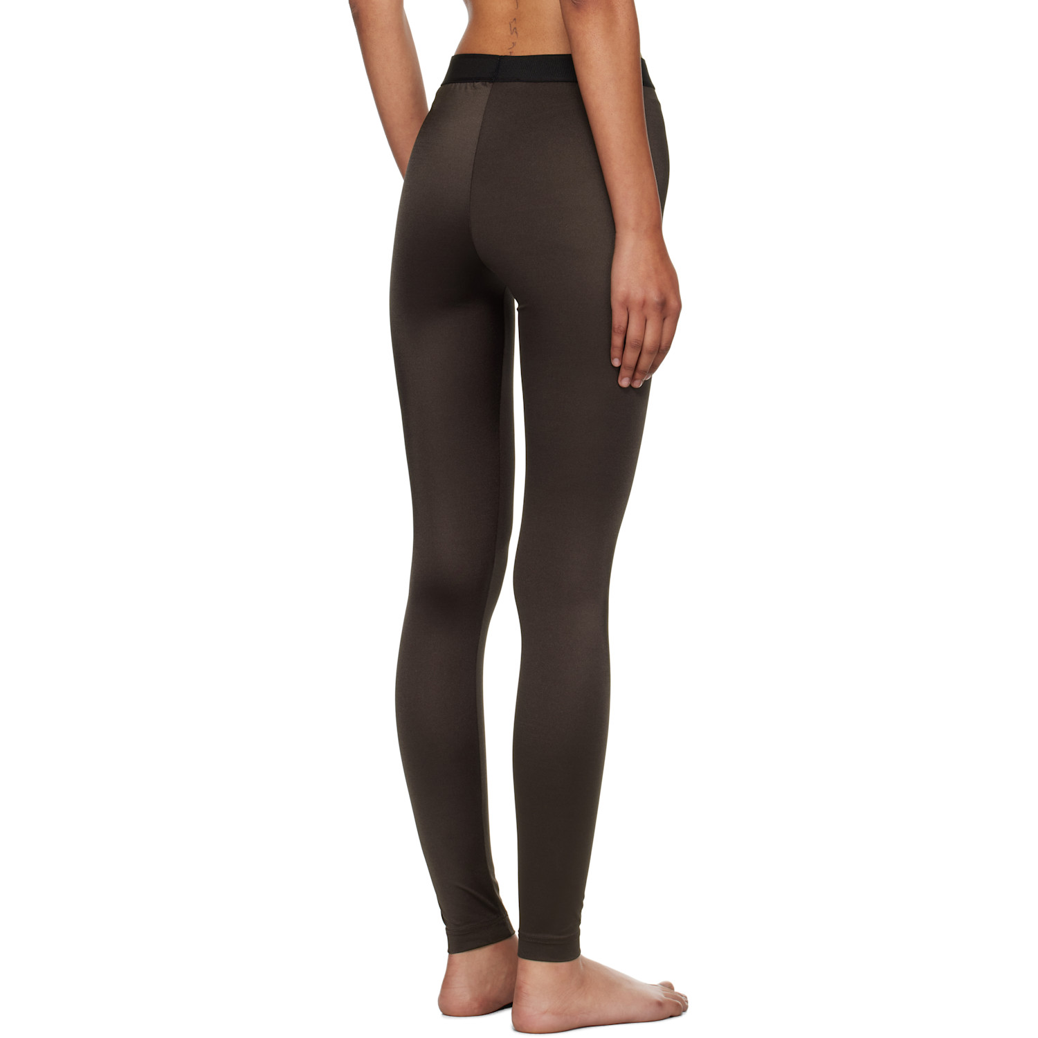  Tom Ford Brown Lustrous Jersey Signature Leggings 