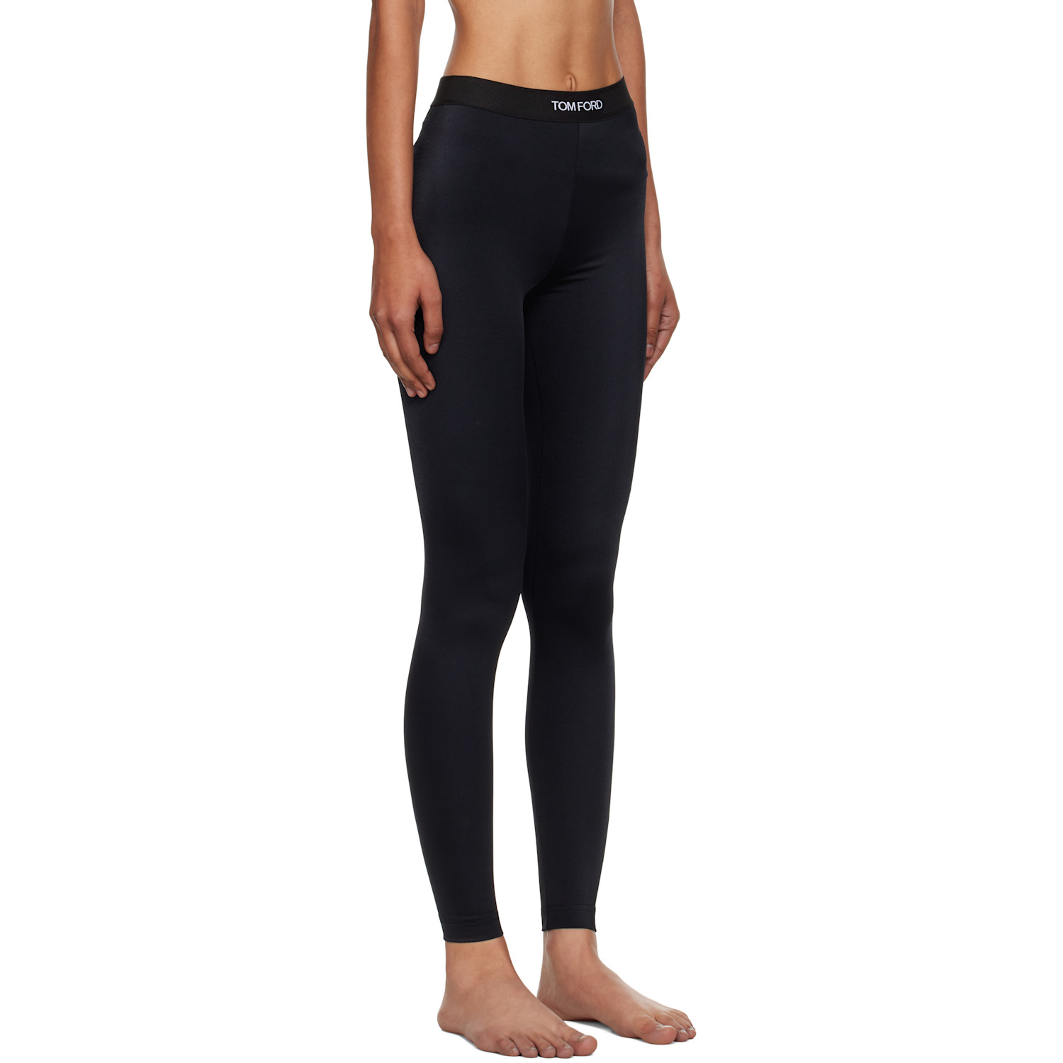  Tom Ford Black Lustrous Jersey Signature Leggings 