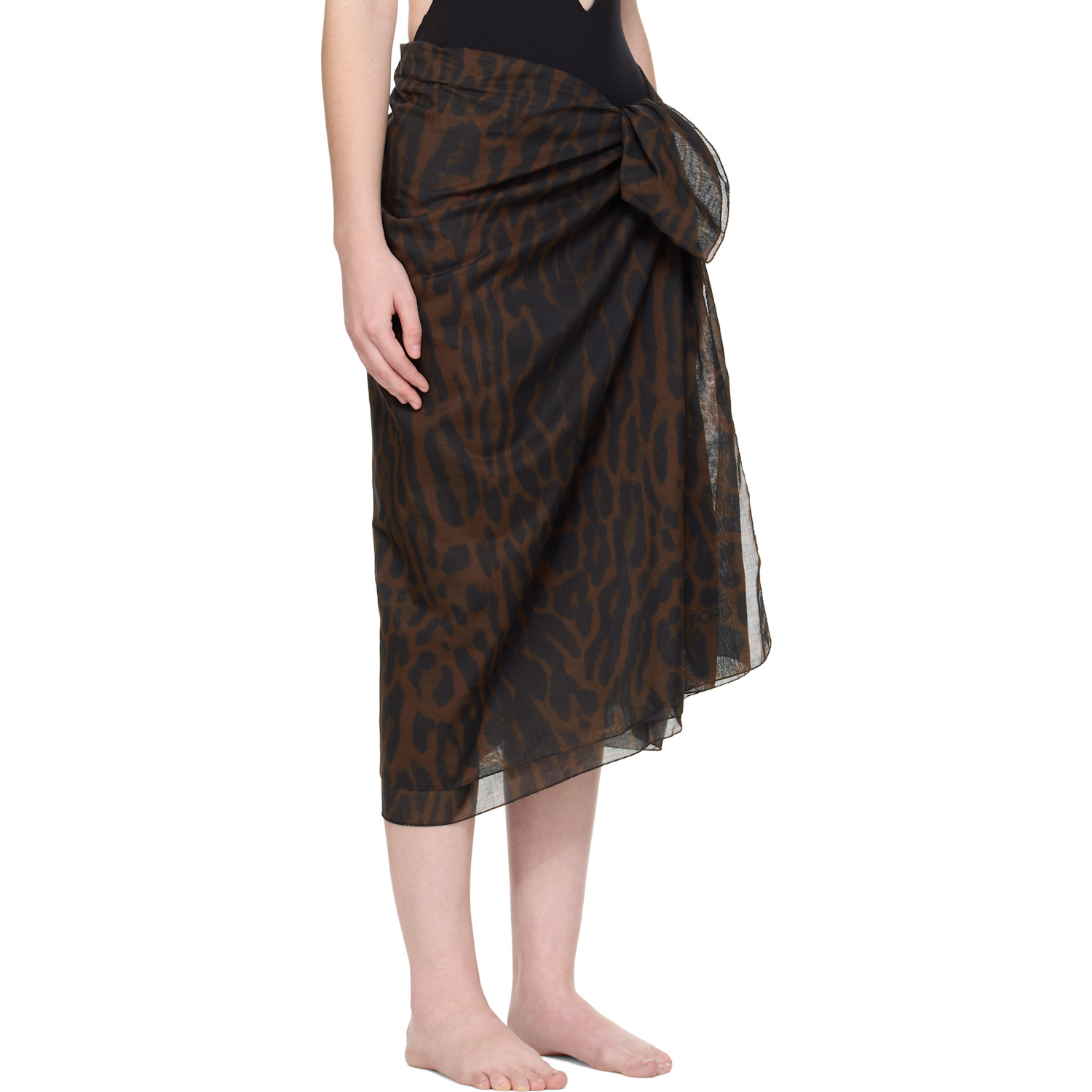 Tom Ford Brown Pareo Wrap Cover-up Skirt 