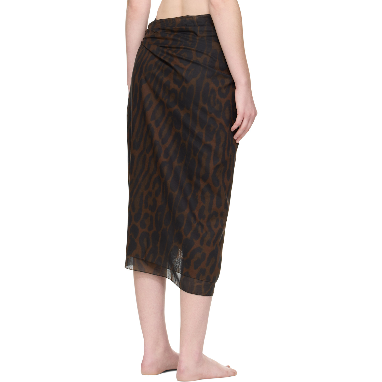  Tom Ford Brown Pareo Wrap Cover-up Skirt 