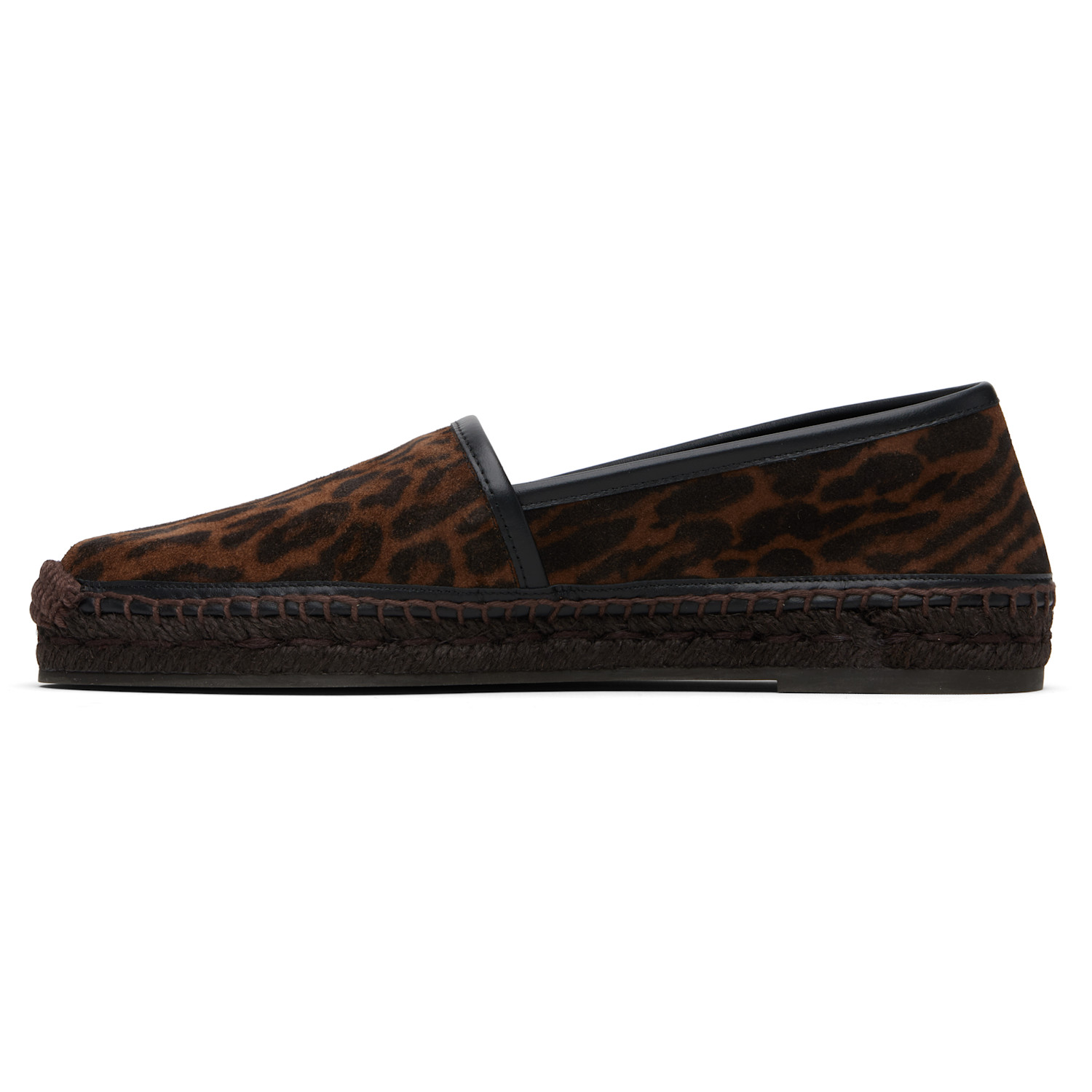  Tom Ford Brown Ocelot Print Suede Smooth Calf Espadrilles 