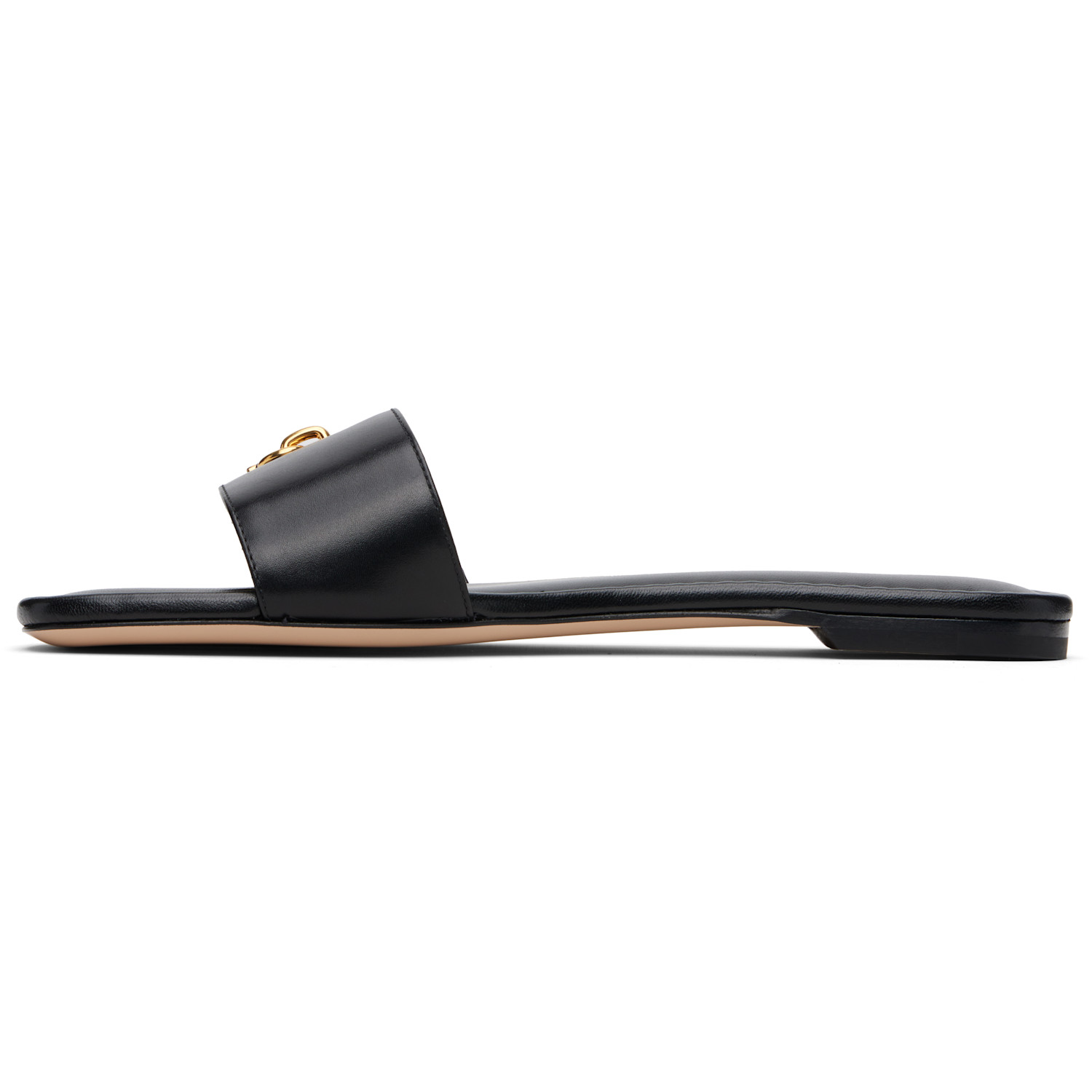  Tom Ford Black Leather Padlock Slides 