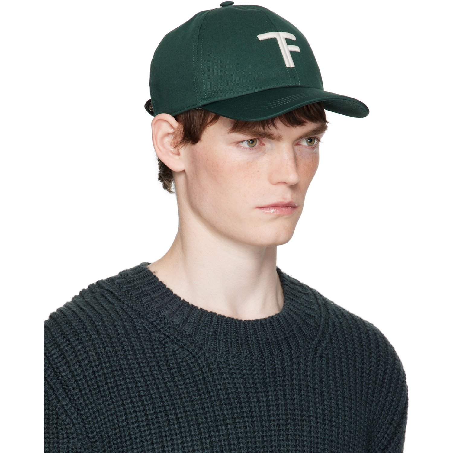  Tom Ford Green Brushed Cotton Cap 