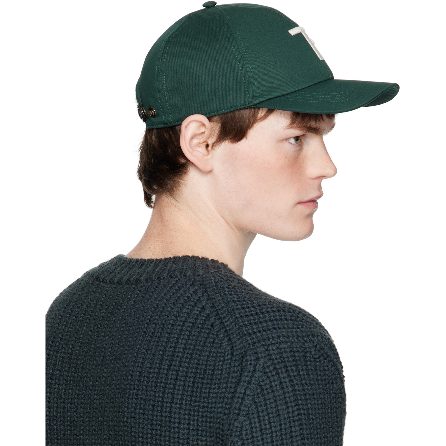  Tom Ford Green Brushed Cotton Cap 