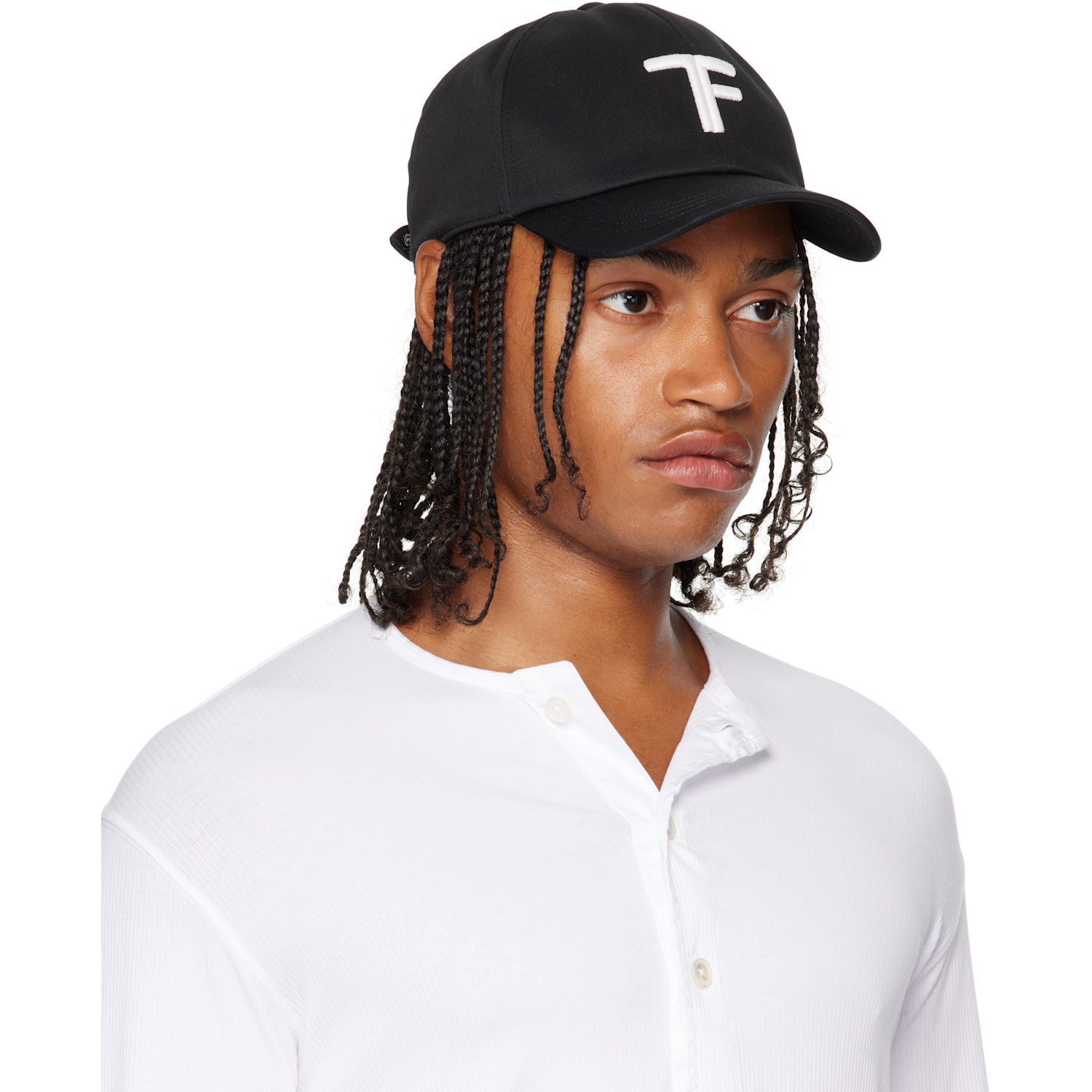  Tom Ford Black Brushed Cotton Cap 