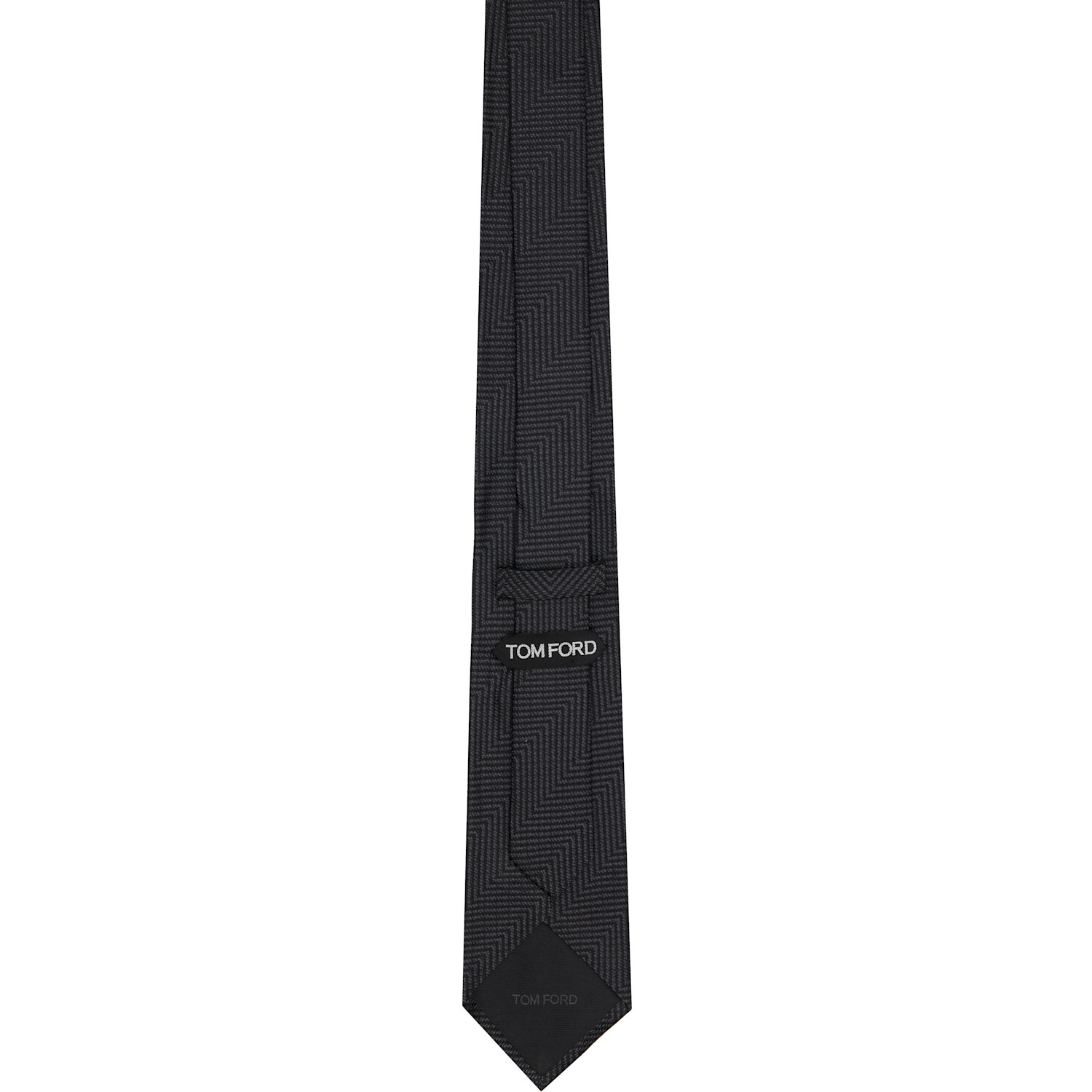  Tom Ford Black Mouline Herringbone Tie 