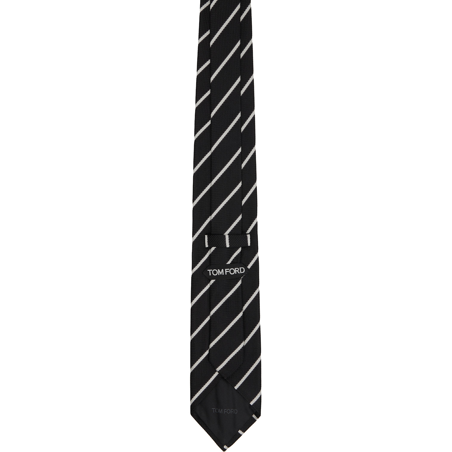  Tom Ford Black Alternate Weave Regimental Tie 