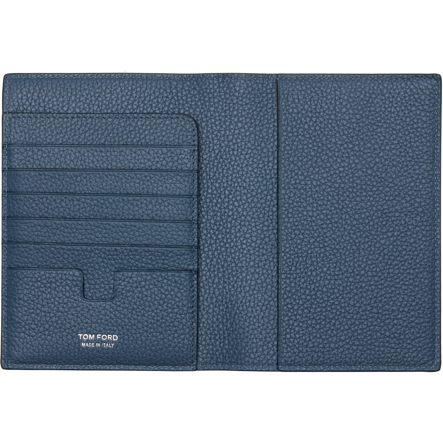  Tom Ford Blue Soft Grain Leather T Line Passport Holder 