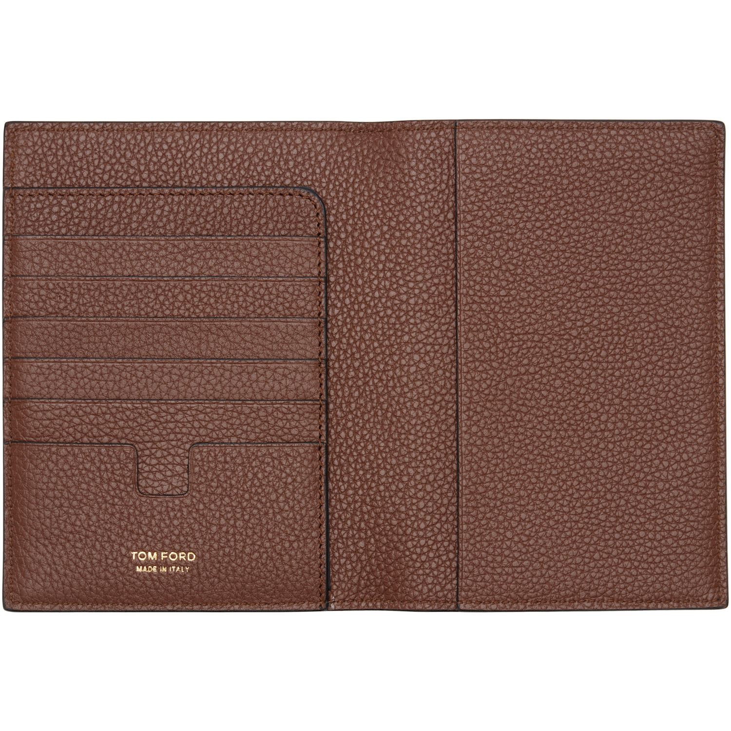  Tom Ford Tan Soft Grain Leather T Line Passport Holder 