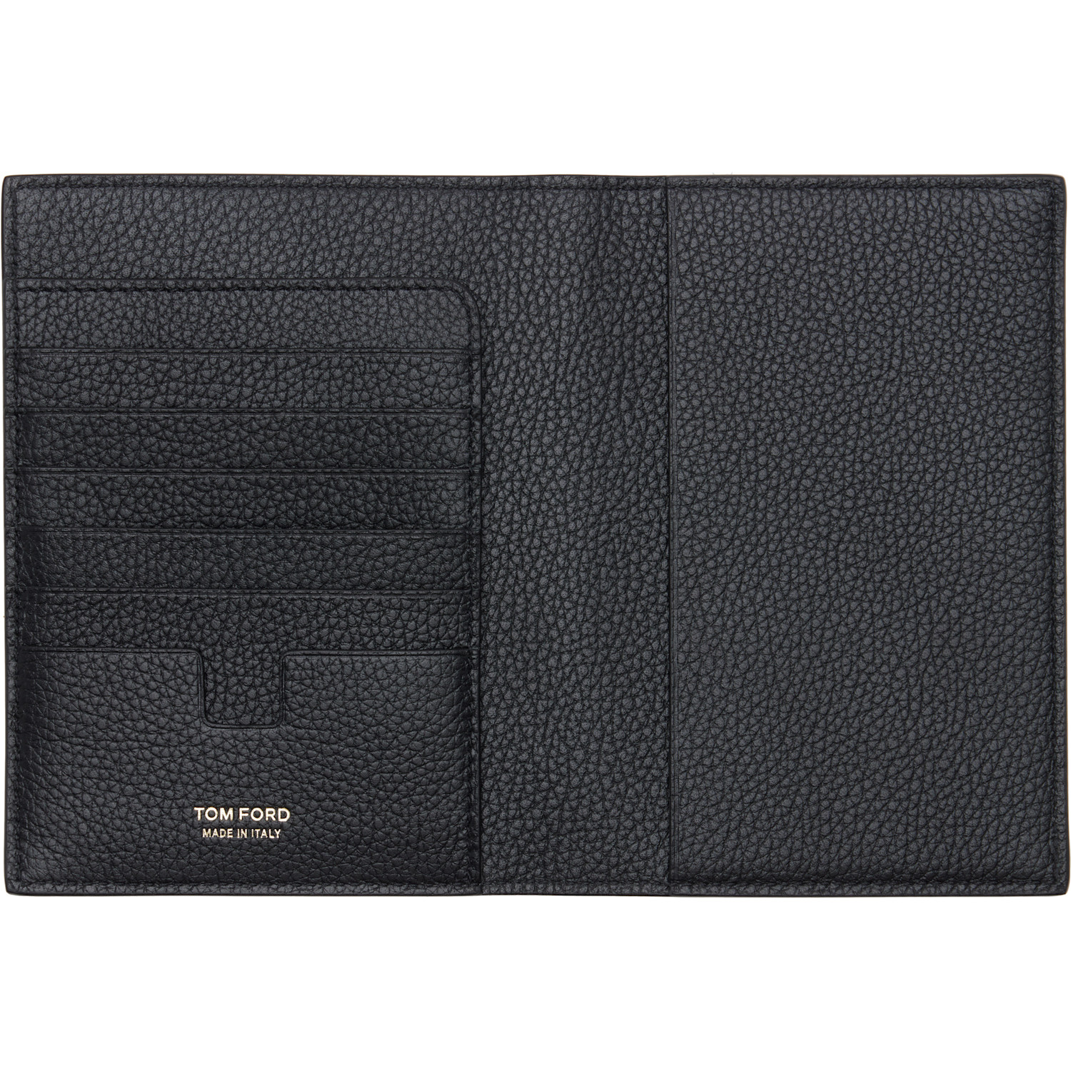  Tom Ford Black Soft Grain Leather T Line Passport Holder 