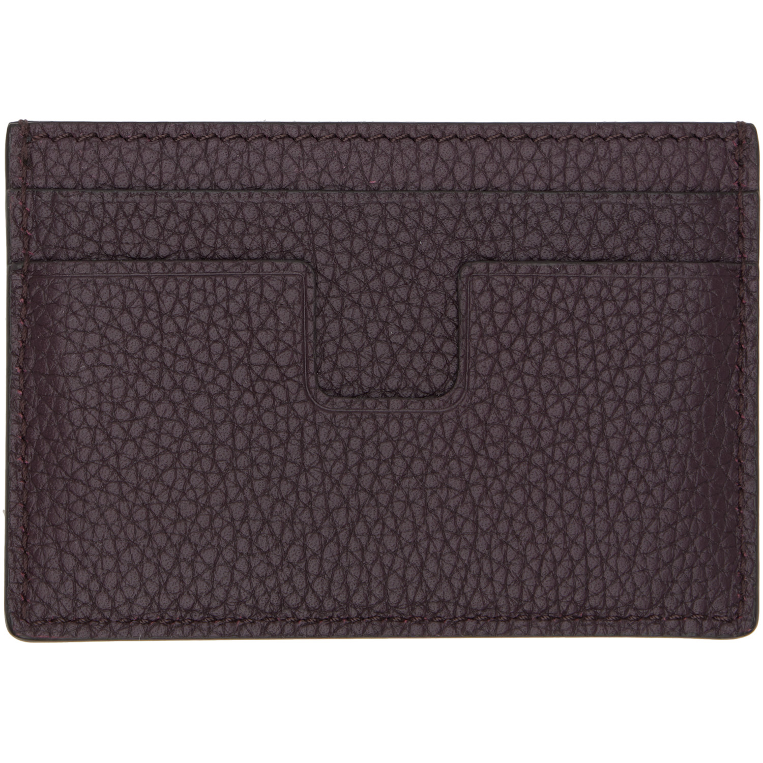  Tom Ford Burgundy Grain Leather Classic Card Holder 