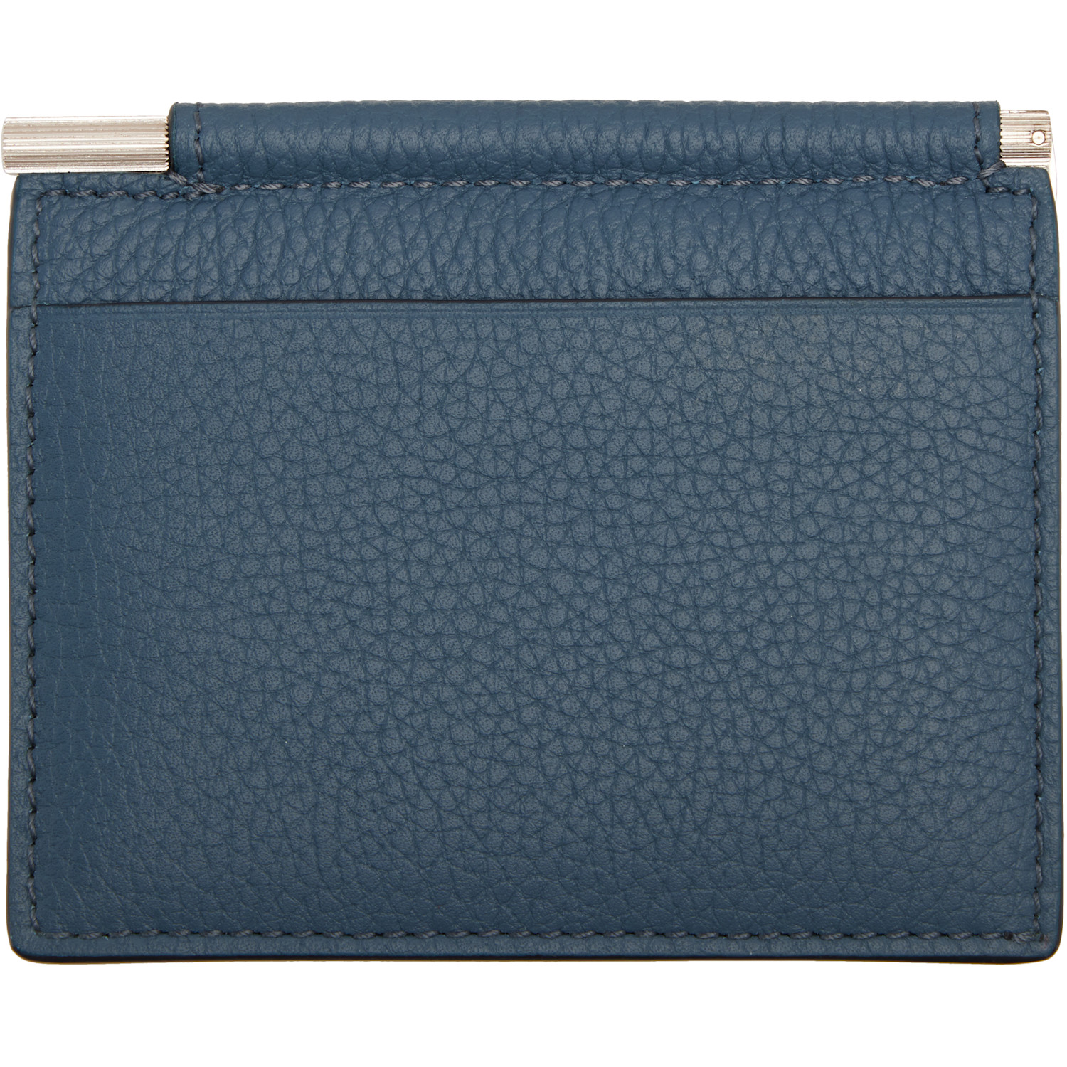  Tom Ford Blue Soft Grain Leather Bifold Money Clip Card Holder 