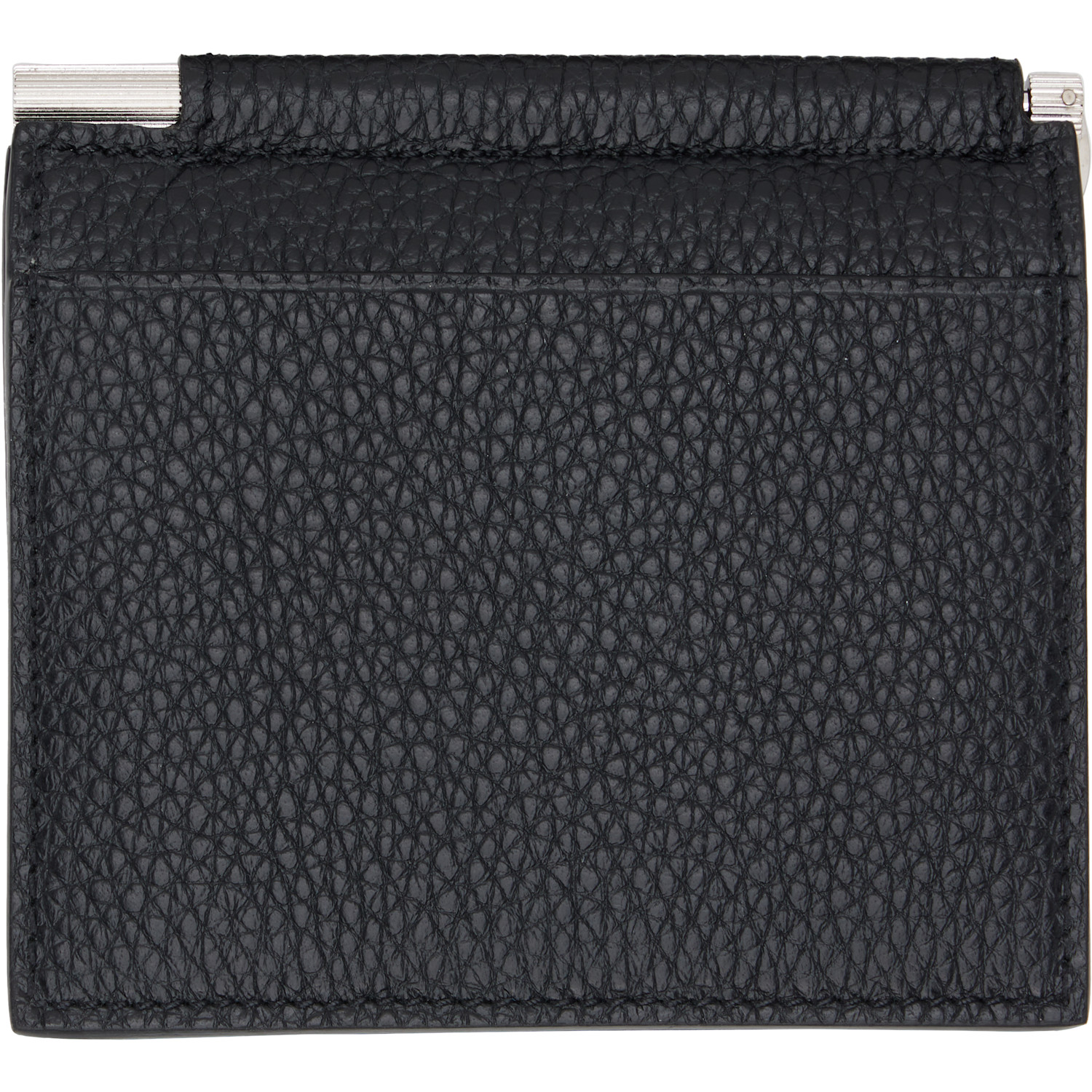  Tom Ford Black Soft Grain Leather Folding Money Clip Card Holder 