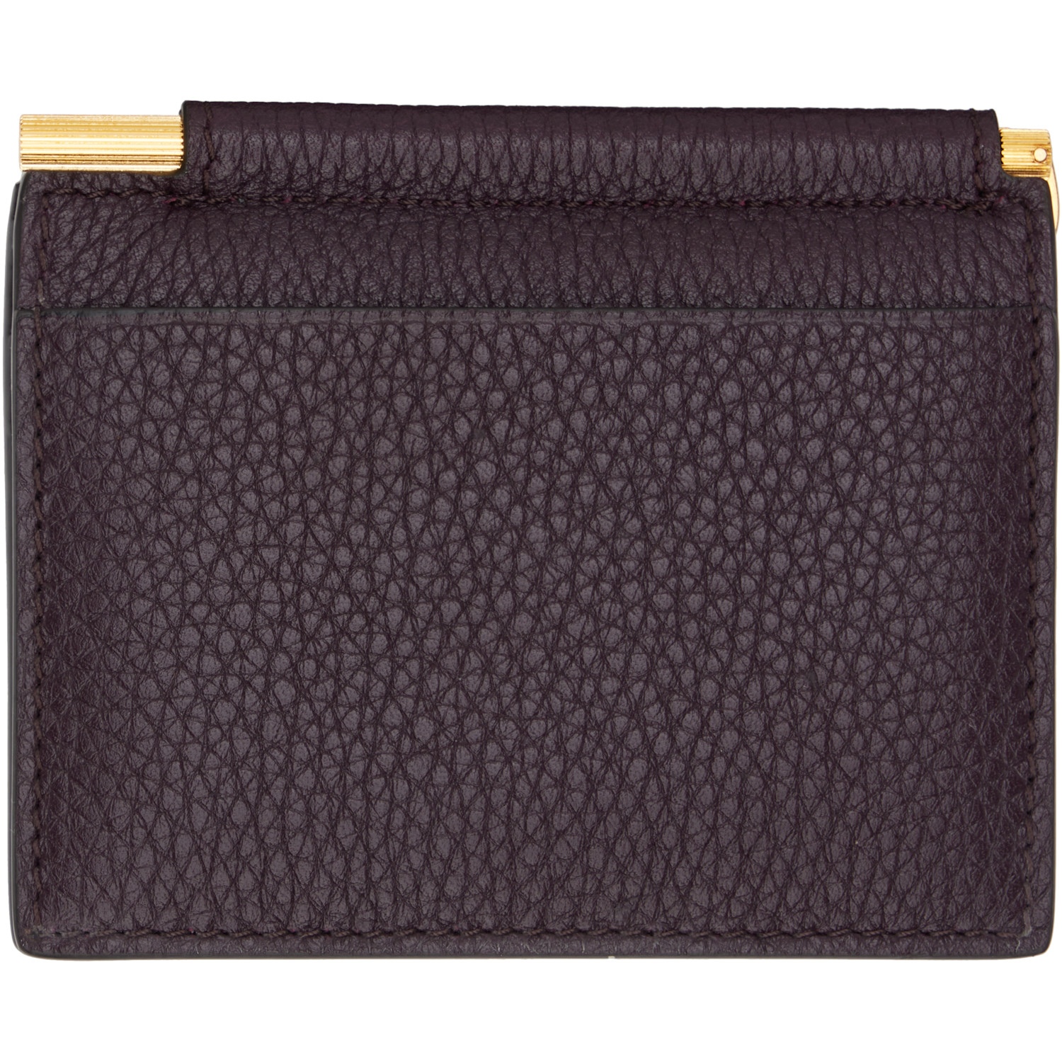  Tom Ford Burgundy Soft Grain Leather Folding Money Clip Card Holder 