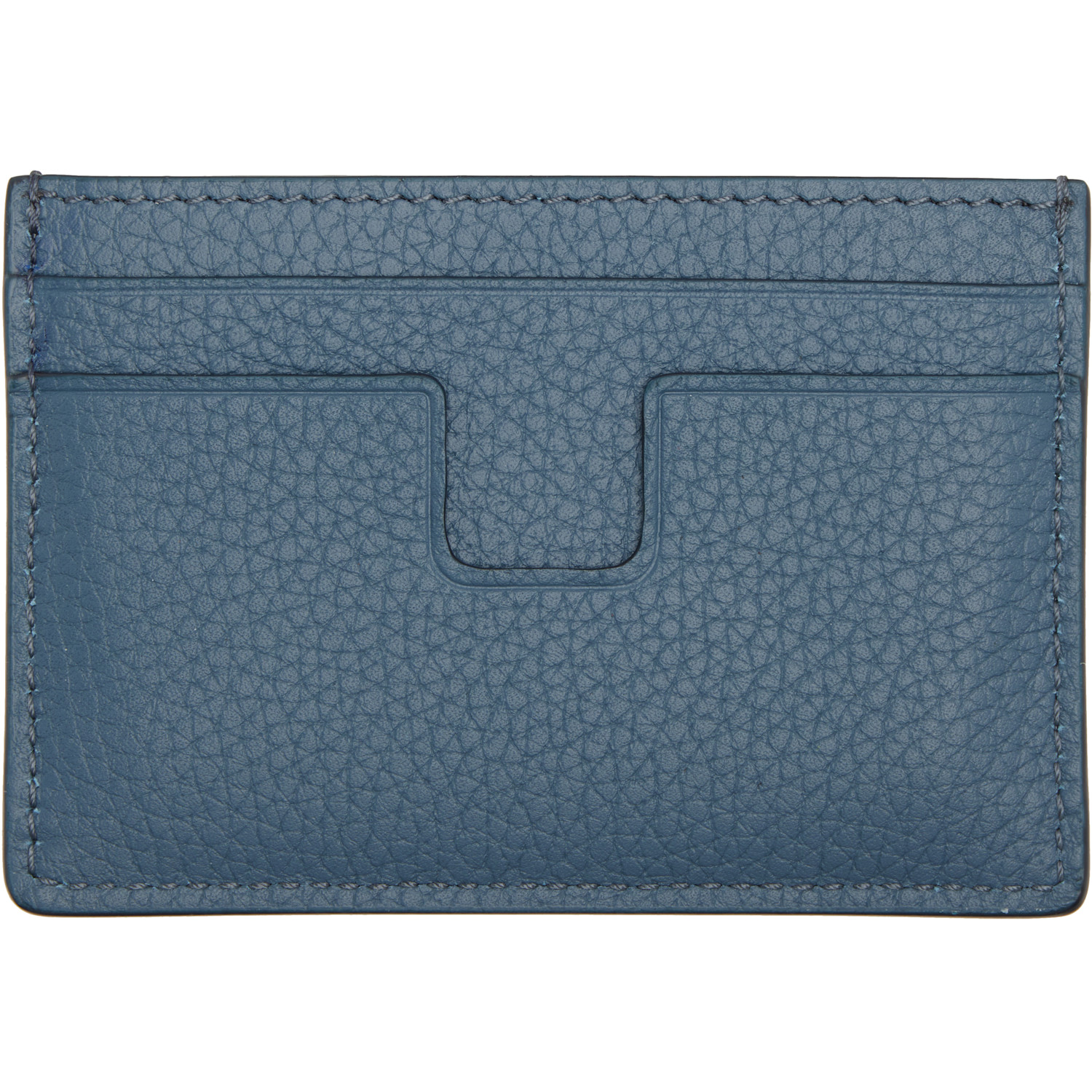  Tom Ford Blue Grain Leather Classic Card Holder 