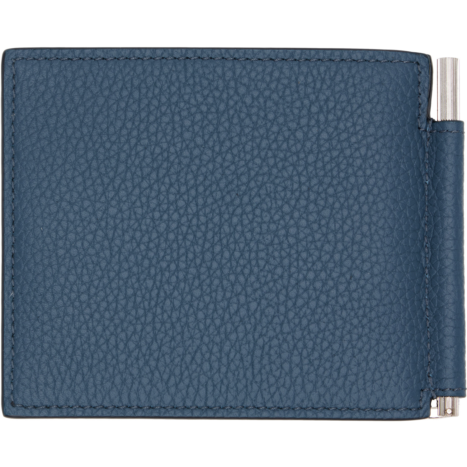  Tom Ford Blue Grain Leather Money Clip Wallet 