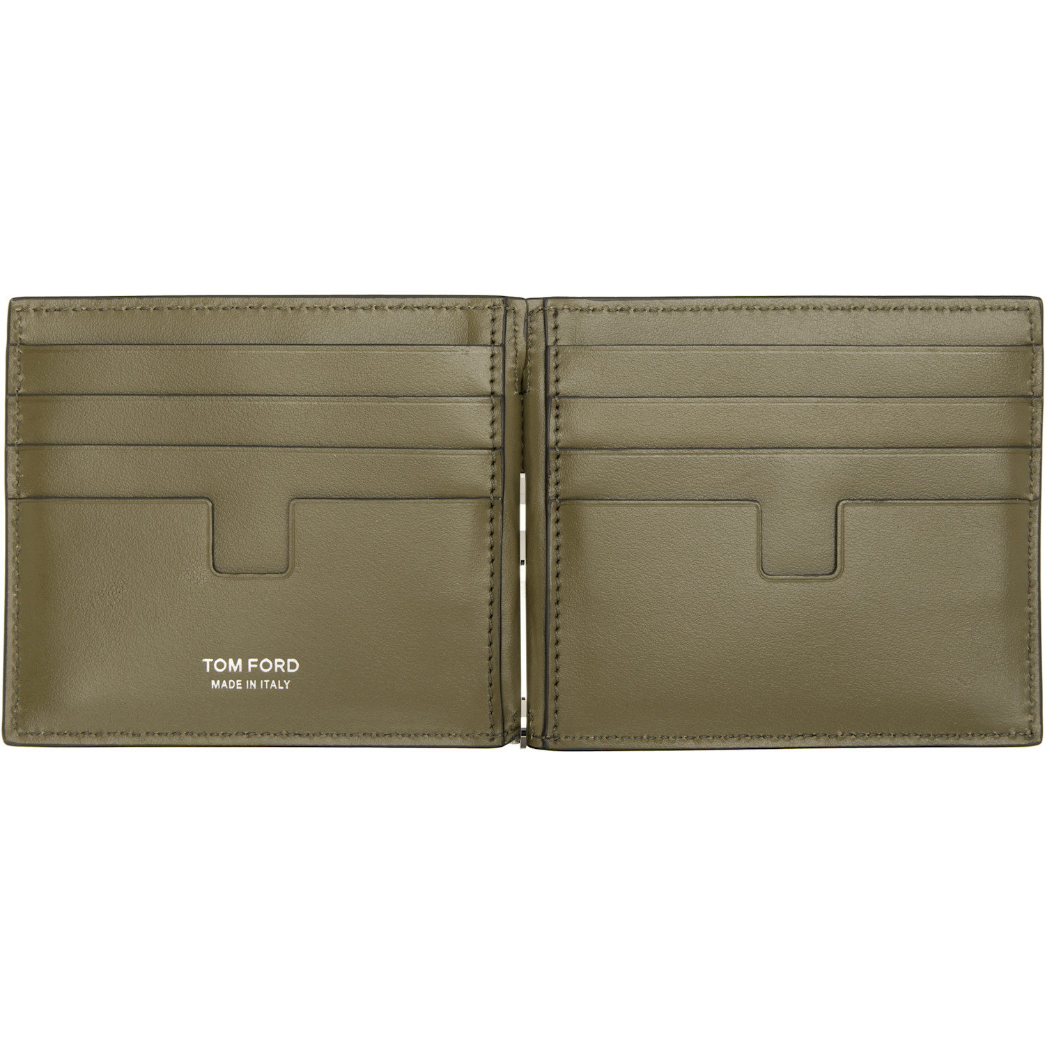  Tom Ford Khaki T Line Money Clip Wallet 