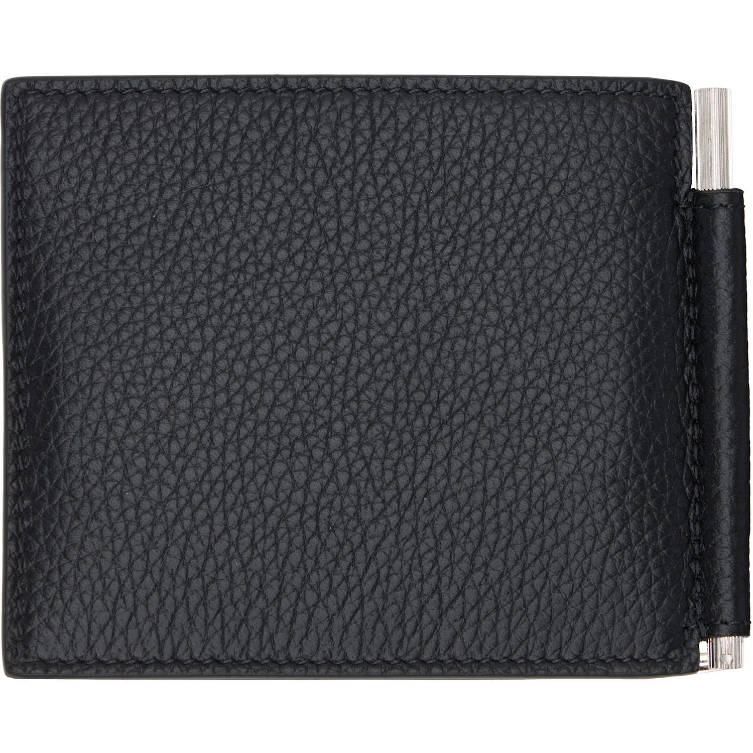  Tom Ford Black Grain Leather Money Clip Wallet 