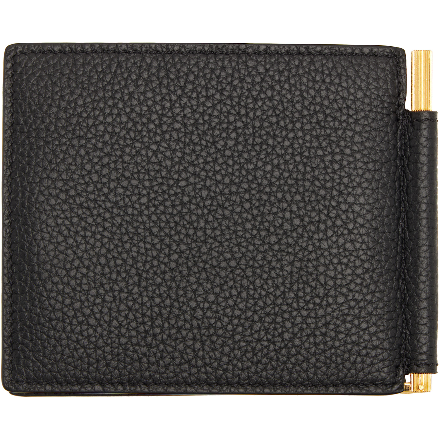  Tom Ford Black Soft Grain Leather T Line Money Clip Wallet 
