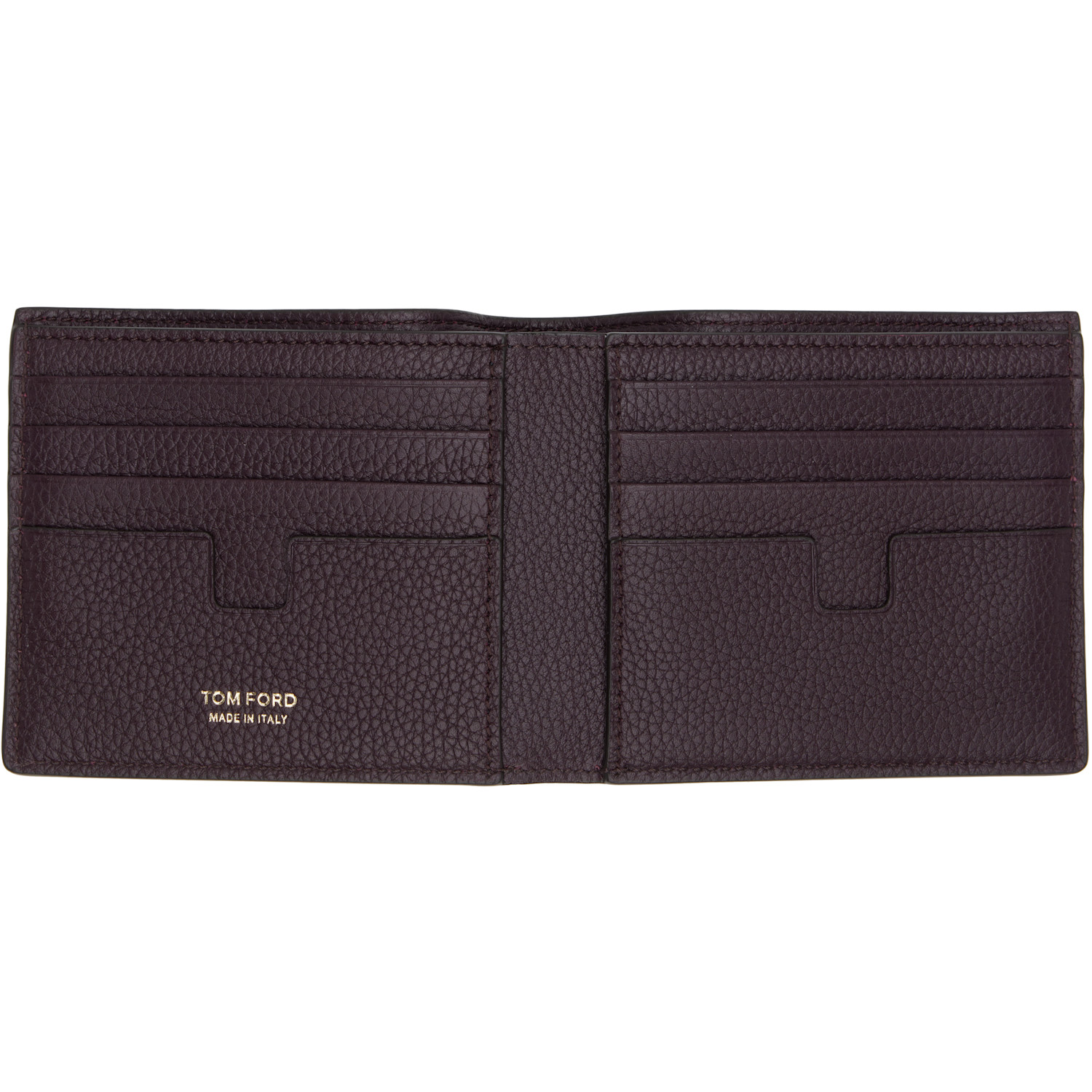  Tom Ford Burgundy Grain Leather Classic Bifold Wallet 