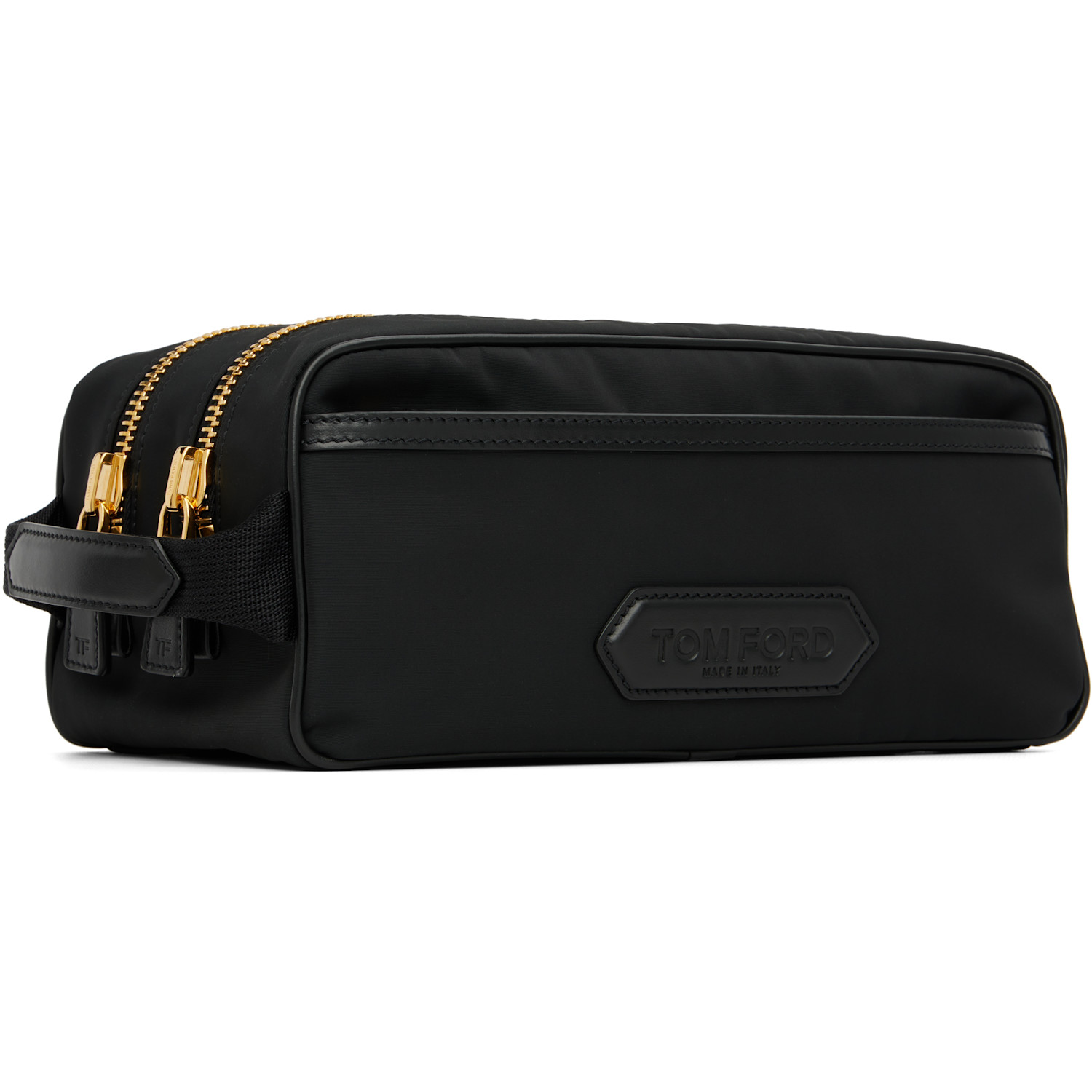  Tom Ford Black Canvas Double Zip Toiletry Bag 