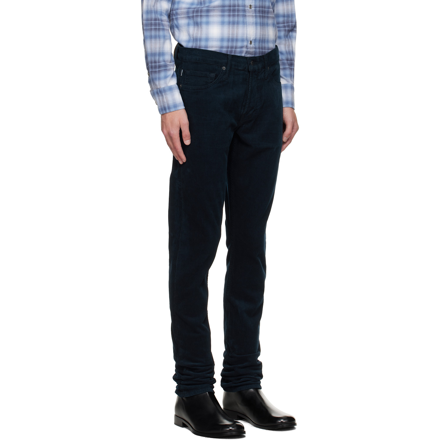  Tom Ford Navy 12 Waves Cord Stretch Slim Fit Trousers 