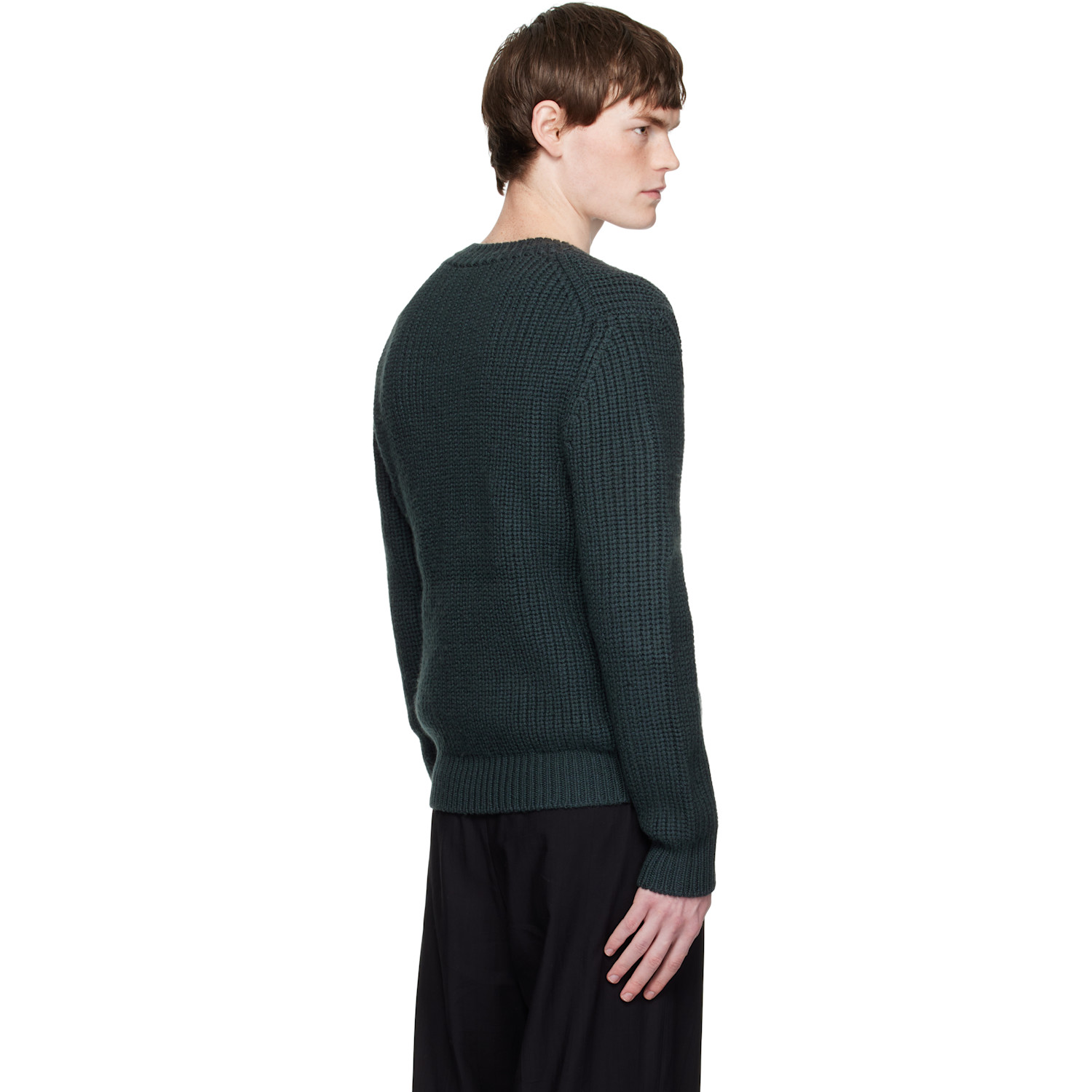  Tom Ford Blue Cashmere Wool Half Stitch Sweater 