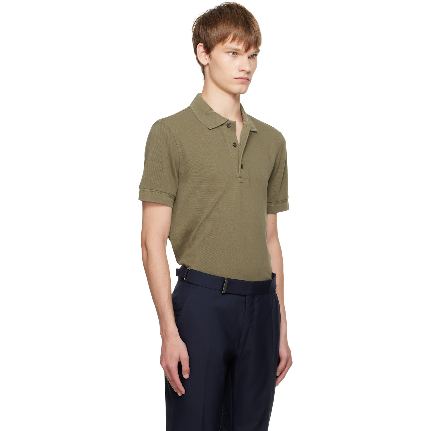  Tom Ford Khaki Piquet Polo 