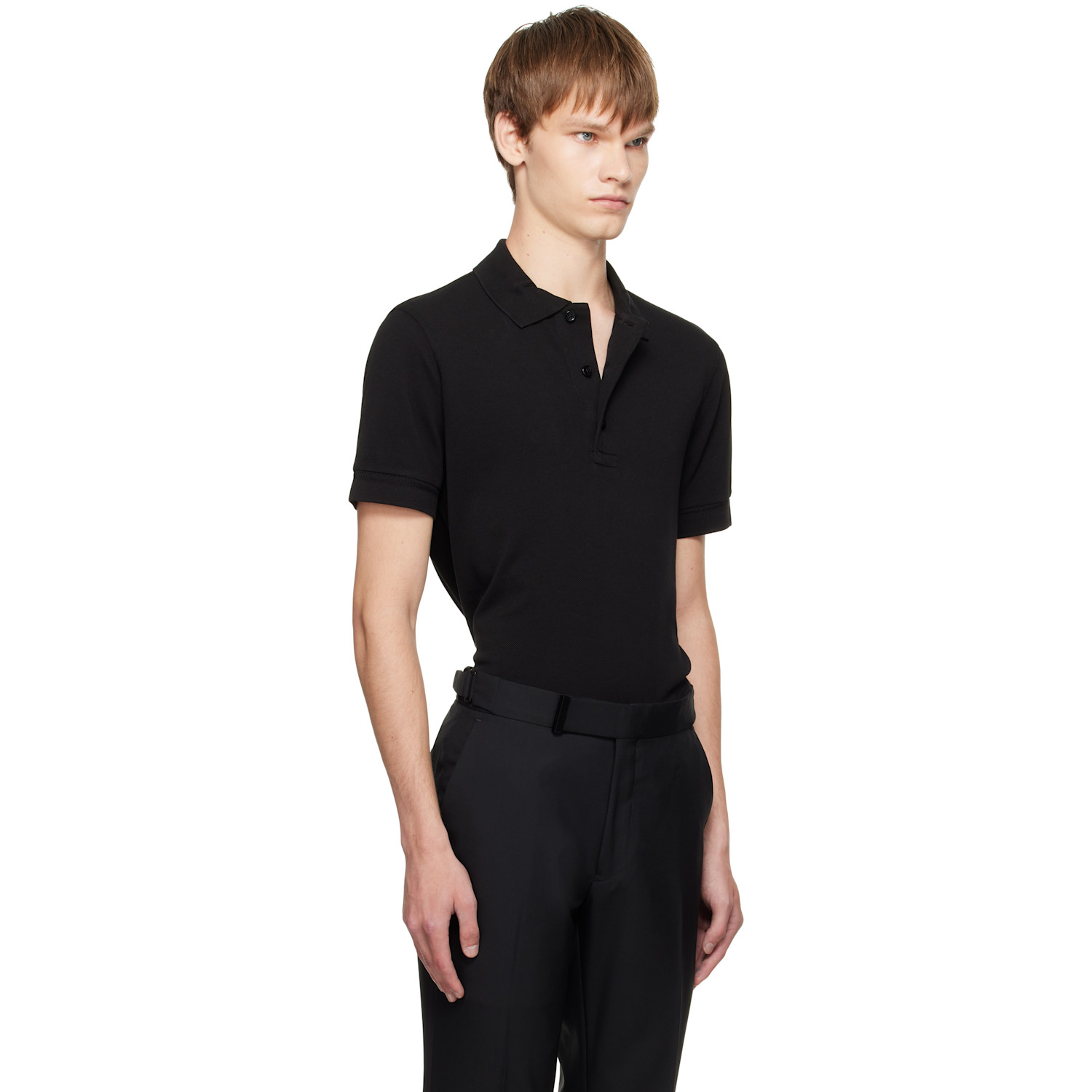  Tom Ford Black Piquet Polo 