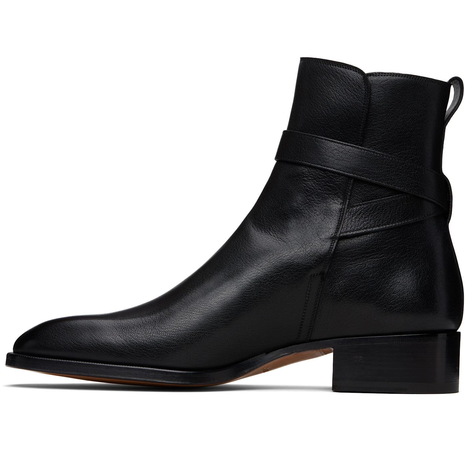  Tom Ford Black Supple Grain Kenneth Buckle Boots 