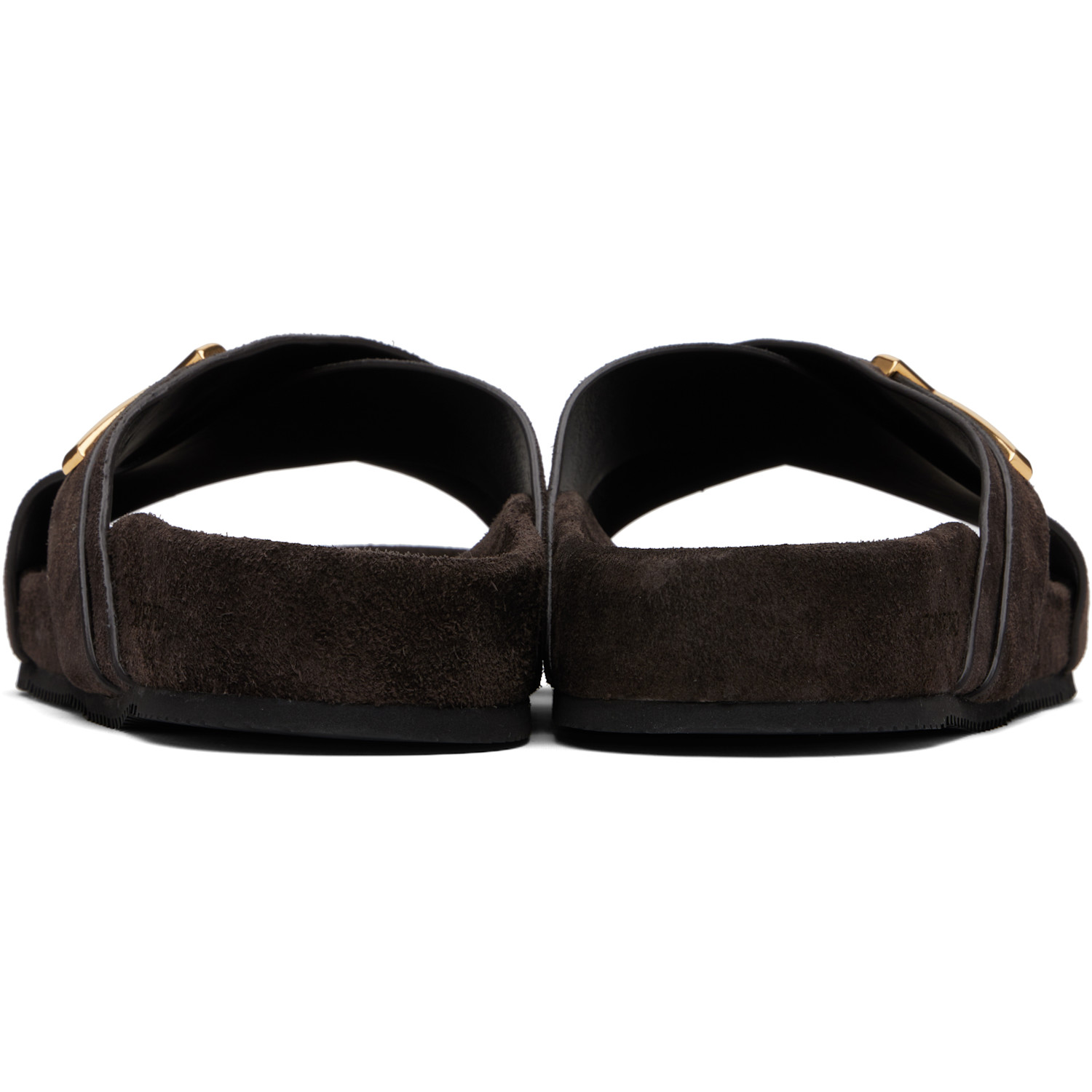  Tom Ford Brown Suede Wicklow T Slides 