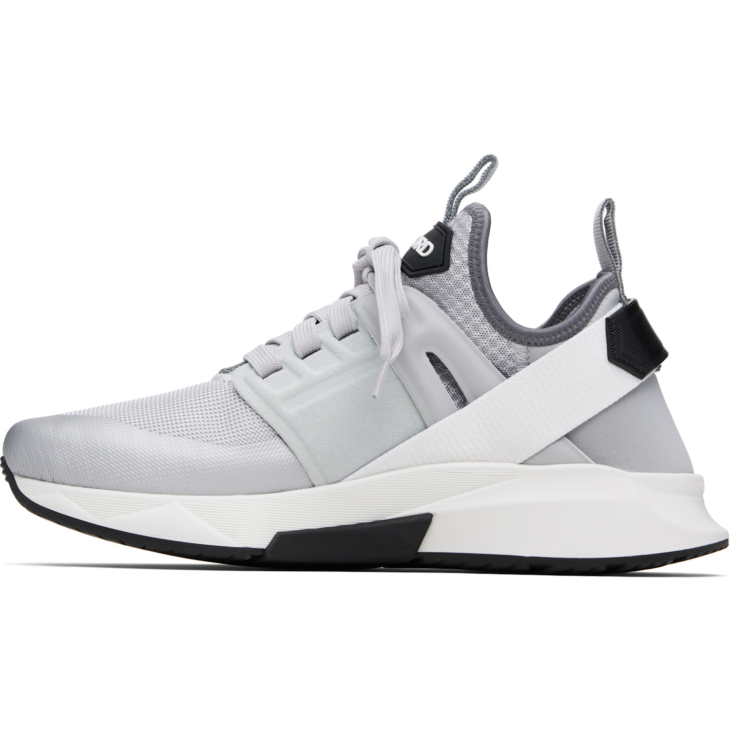 Tom Ford Gray Neoprene Suede Jago Sneakers 