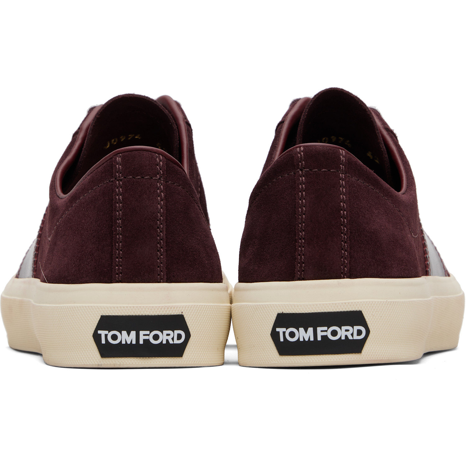  Tom Ford Burgundy Suede Cambridge Sneakers 