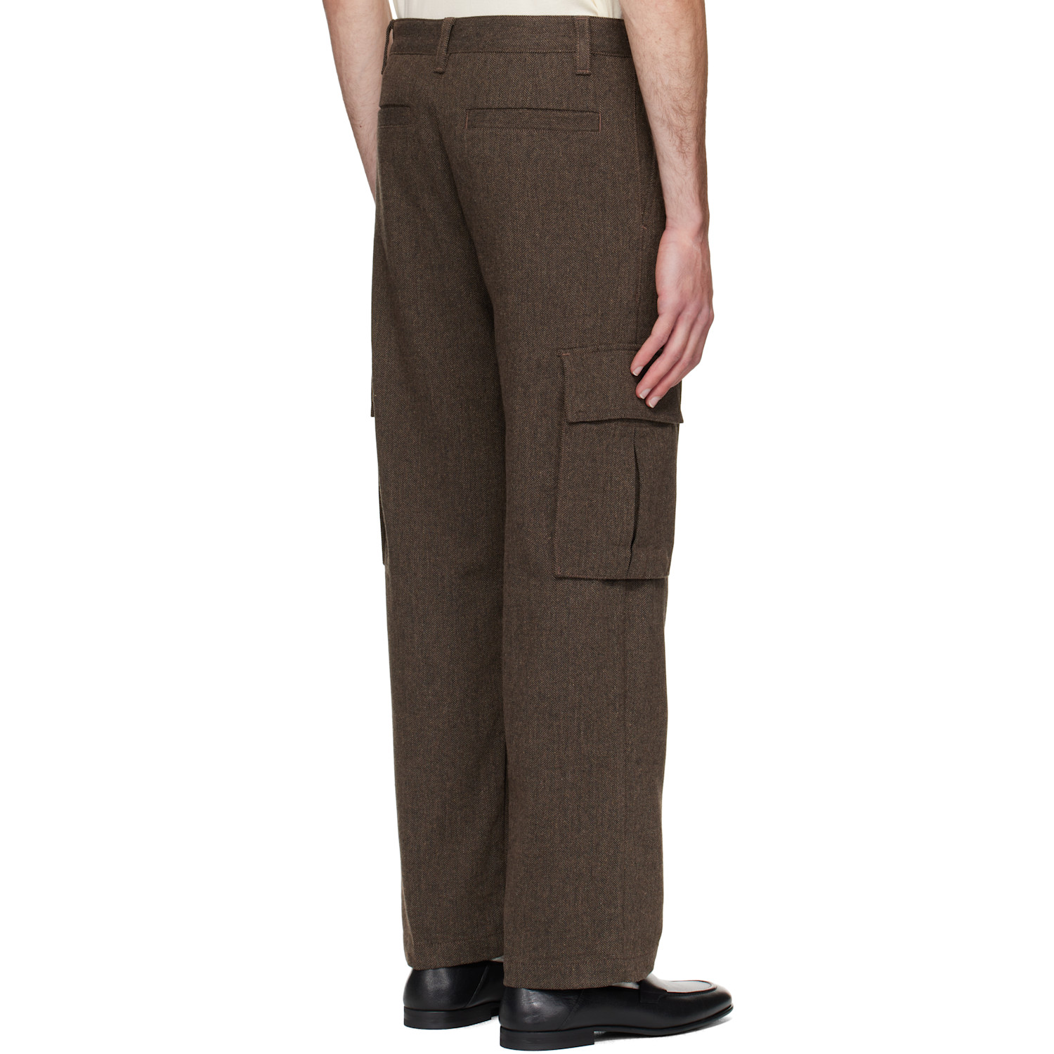  Hugo Brown Relaxed-fit Wool Trousers 