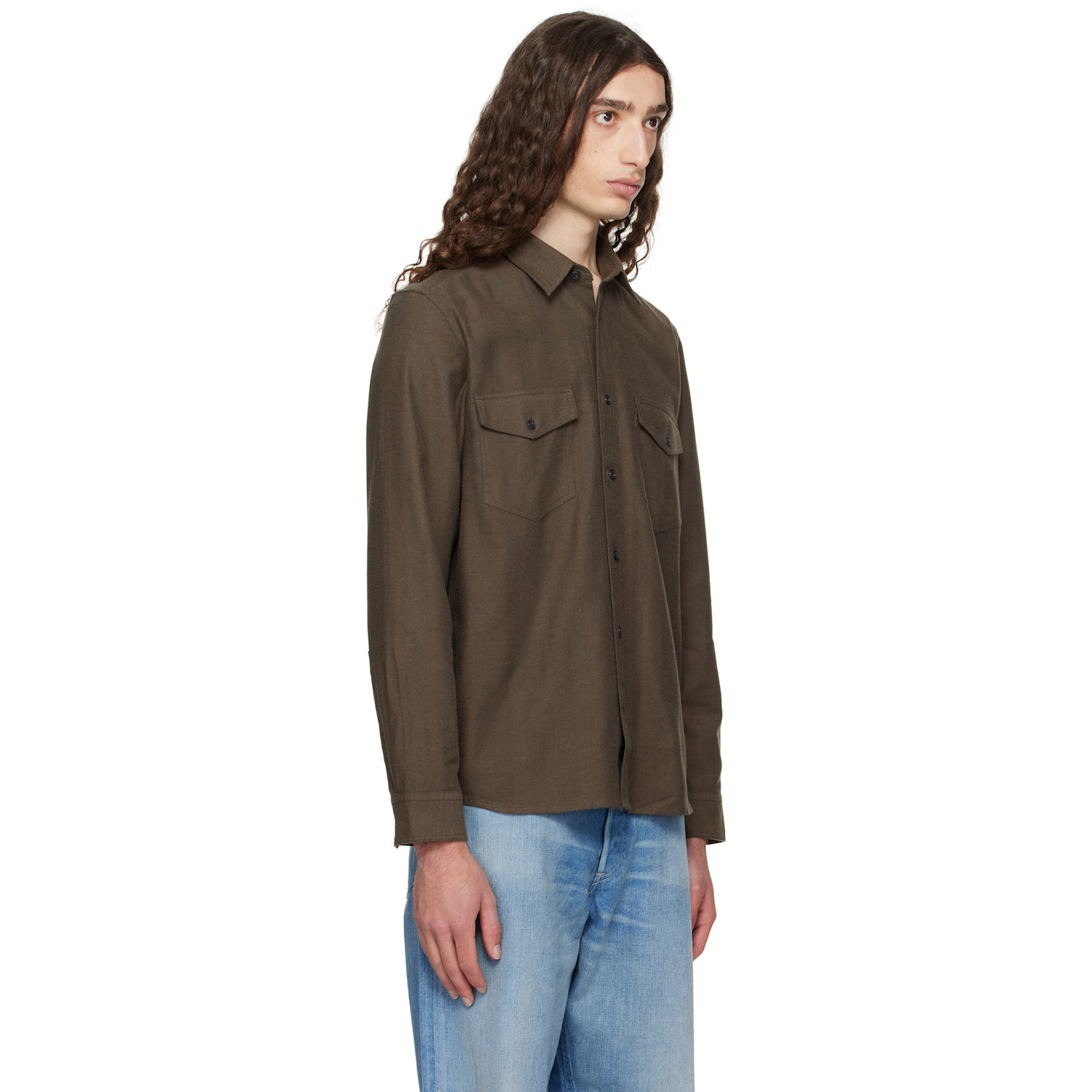  Hugo Brown Flap Pocket Shirt 
