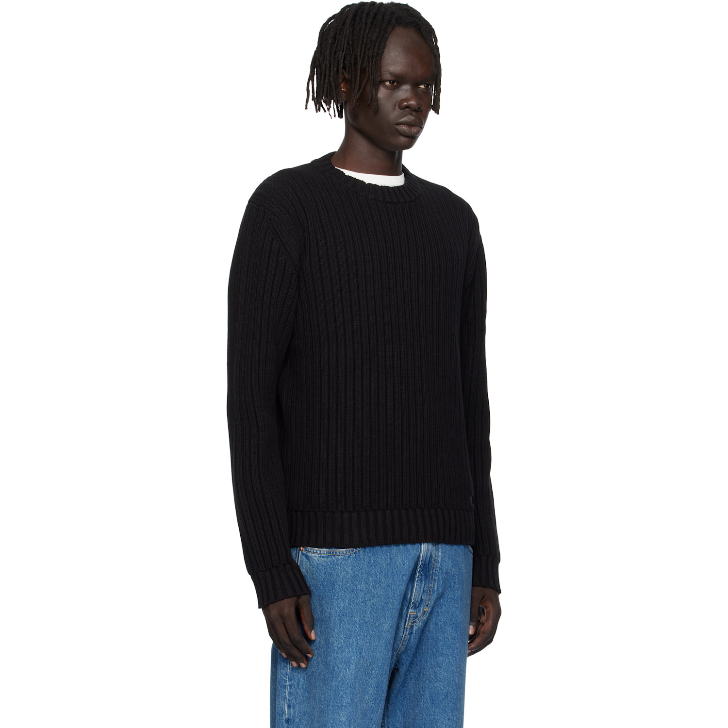 Hugo Black Embroidered-logo Sweater 