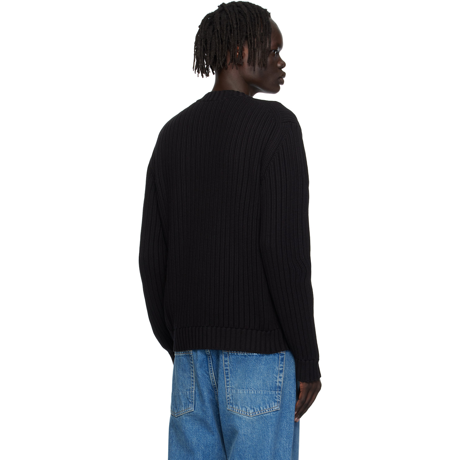  Hugo Black Embroidered-logo Sweater 