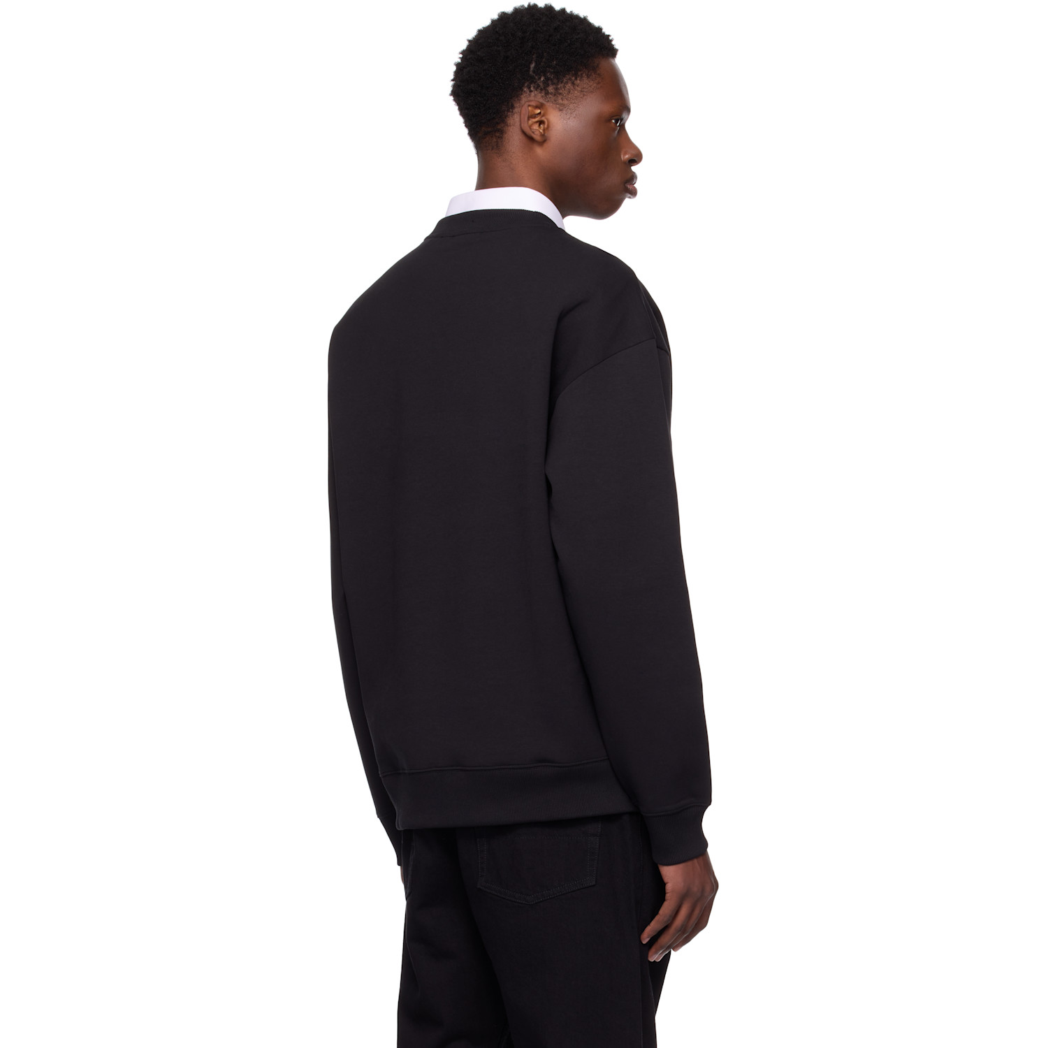  Hugo Black Stacked Logo Badge Sweatshirt 