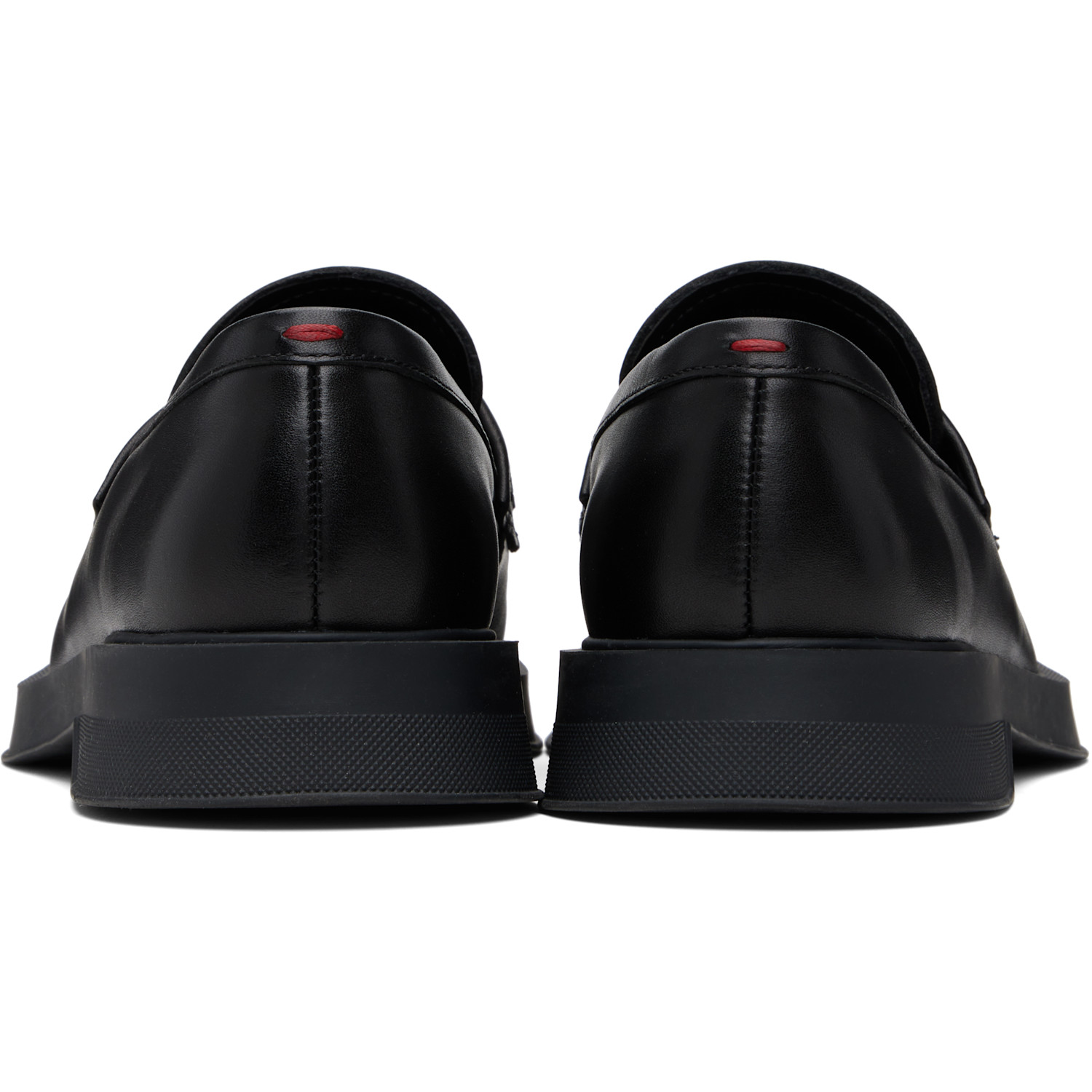  Hugo Black Embroidered-logo Loafers 