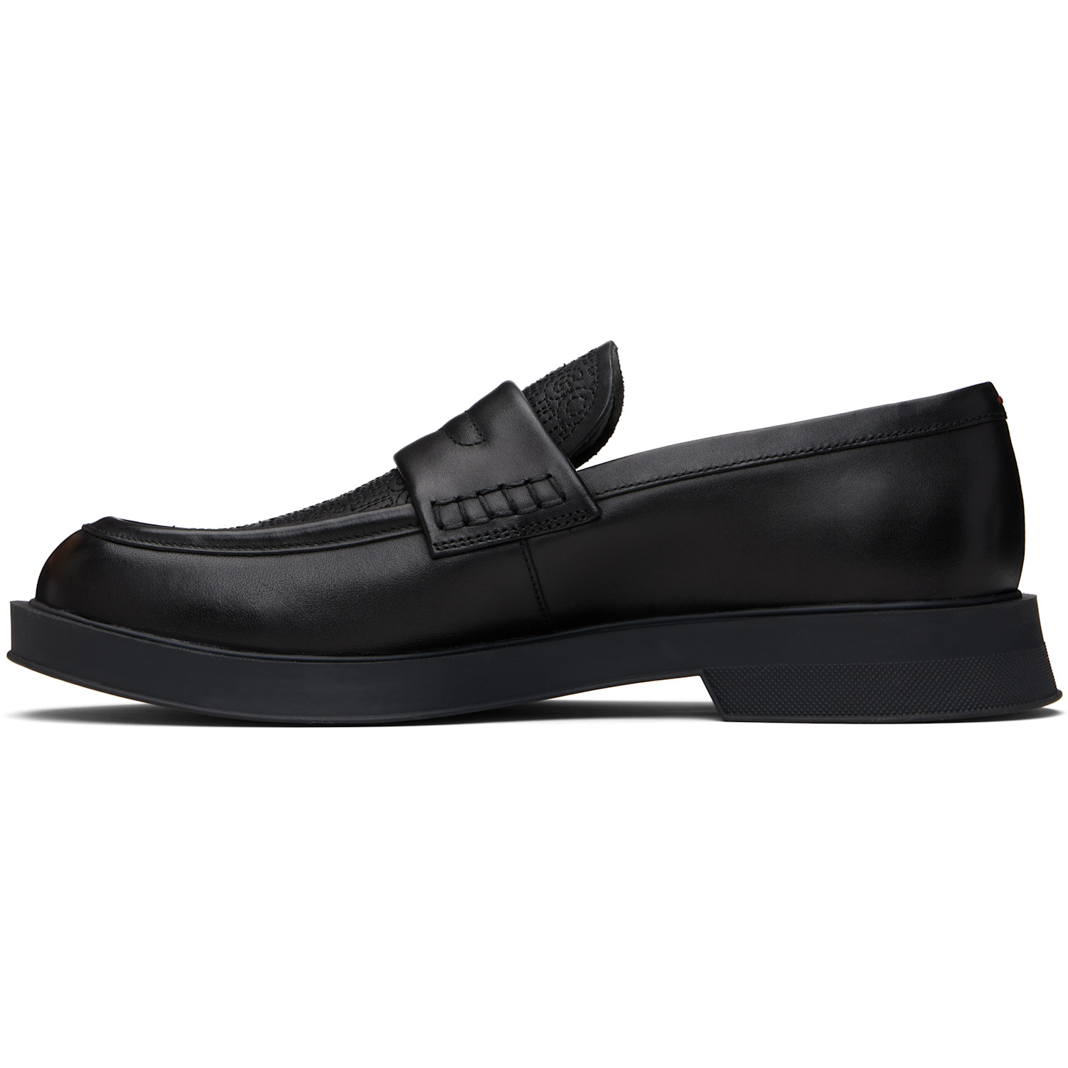  Hugo Black Embroidered-logo Loafers 
