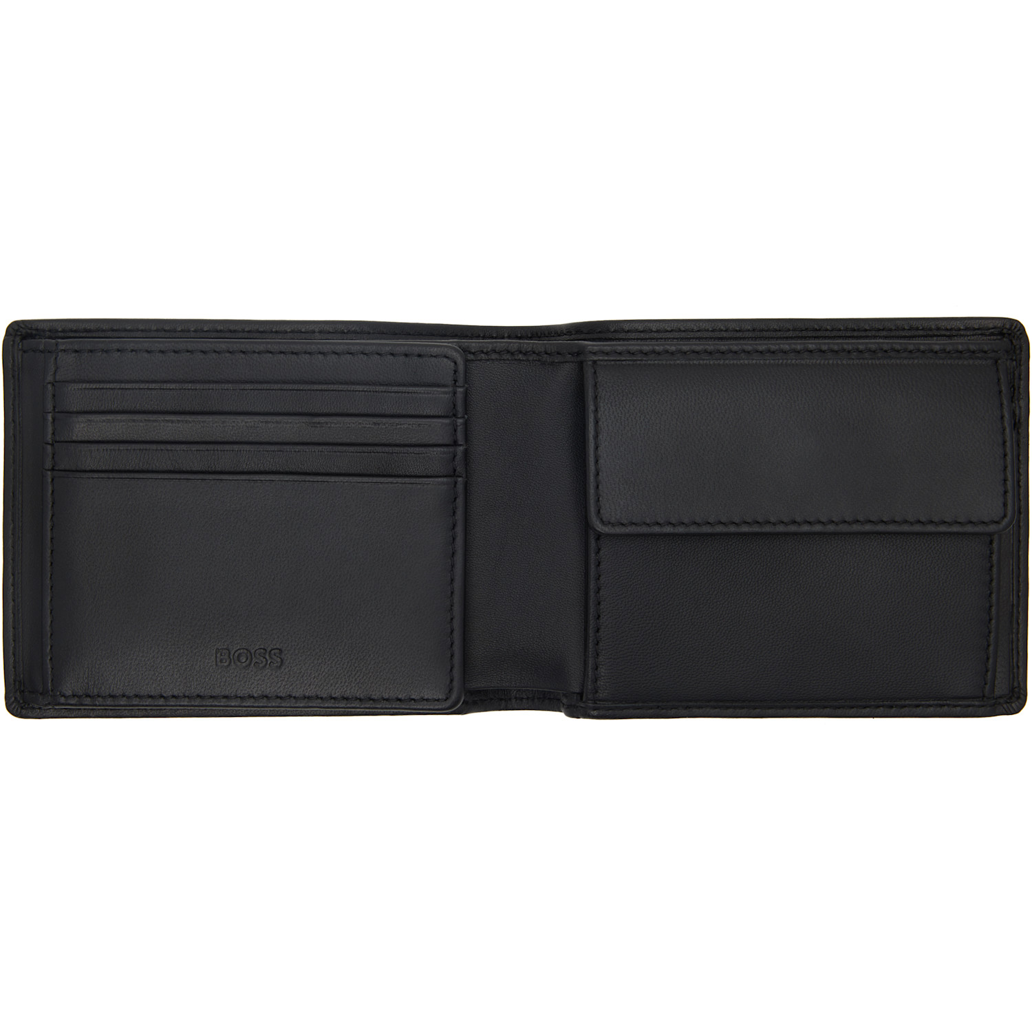 Boss Black Embossed-logo Coin Wallet 