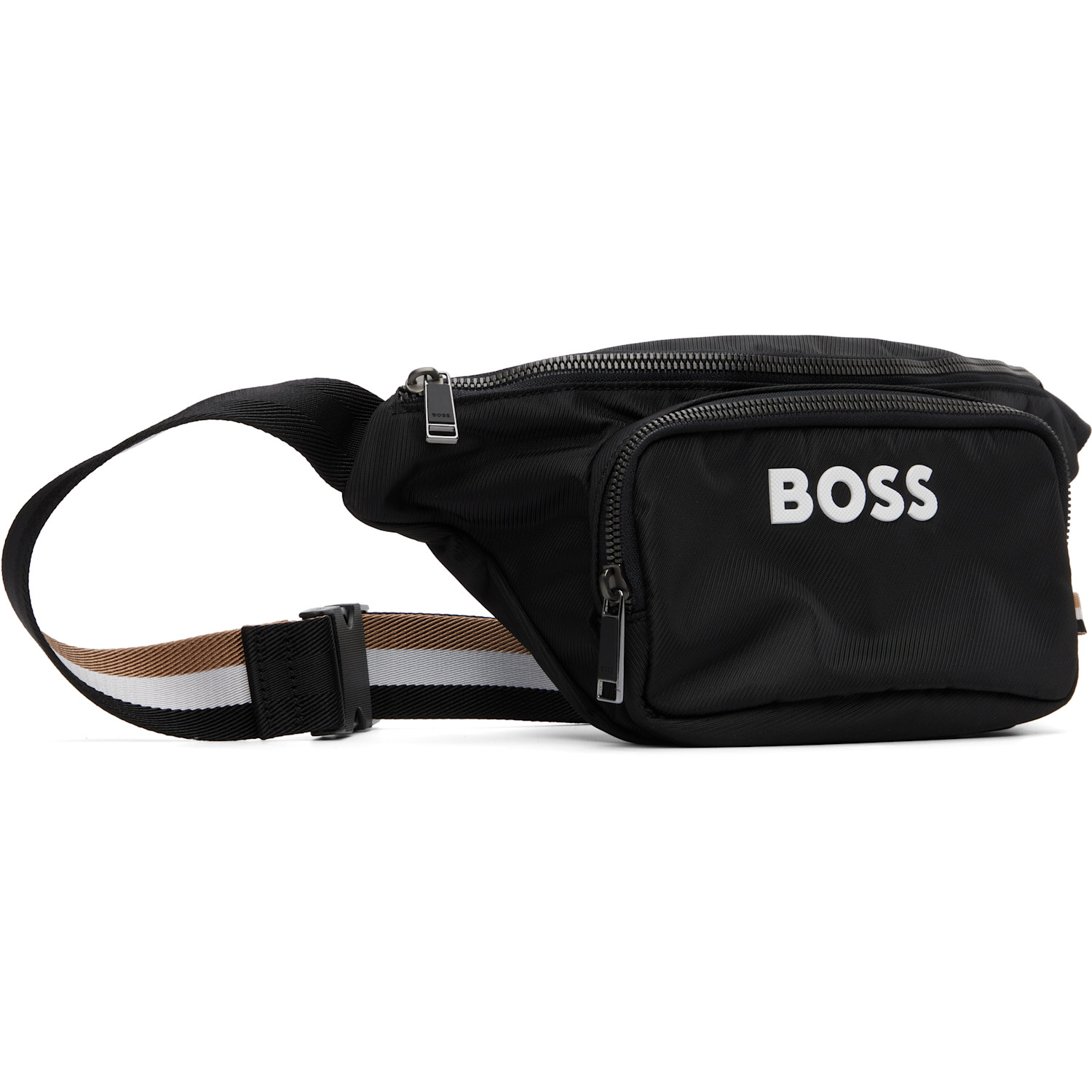  Boss Black Contrast Logo Structured Belt Bag 