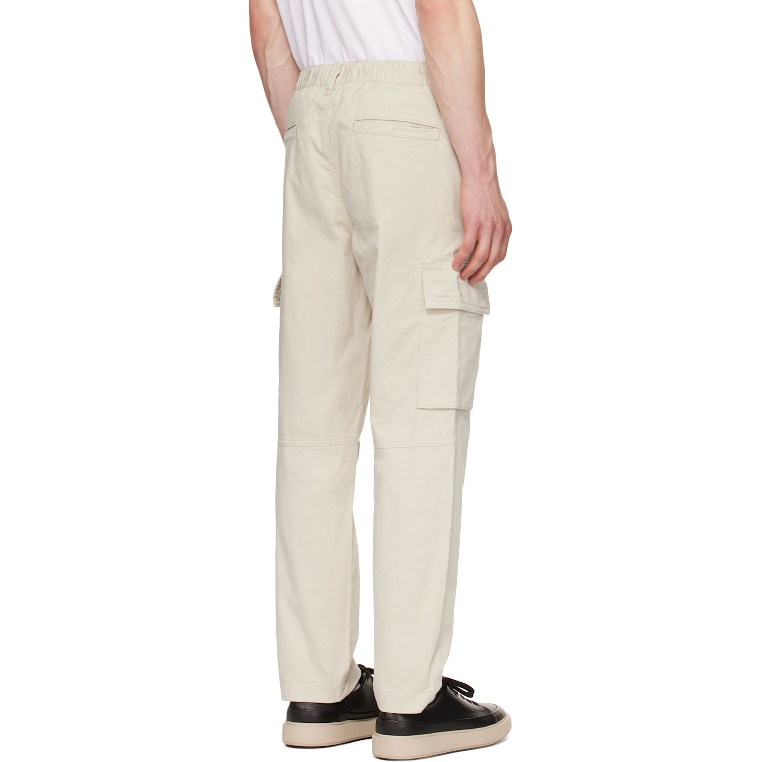 Boss Beige Logo Patch Cargo Pants 