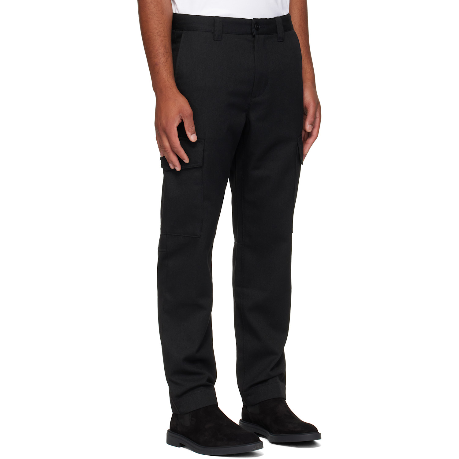  Boss Black Gabardine Cargo Pants 