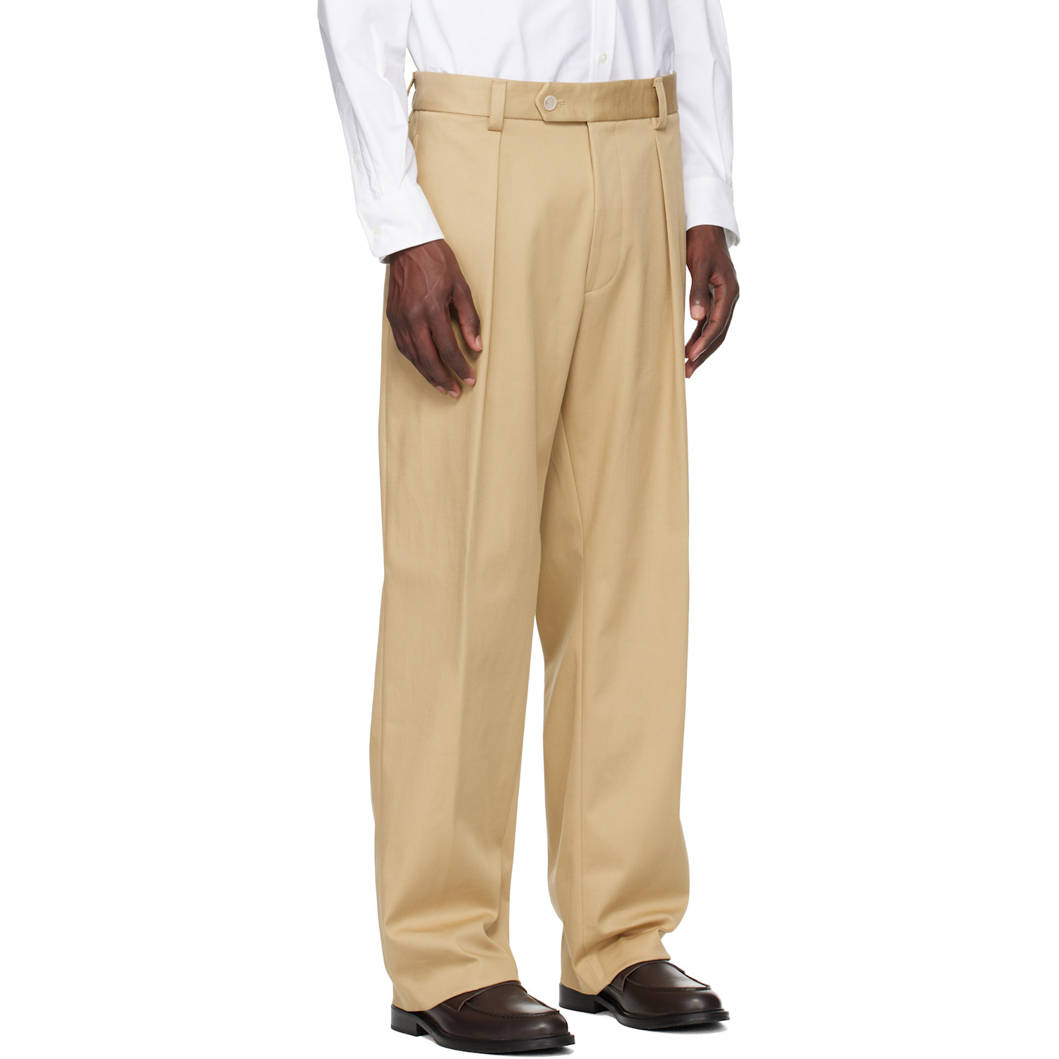  Boss Beige Beckham Edition Stretch Cotton Trousers 