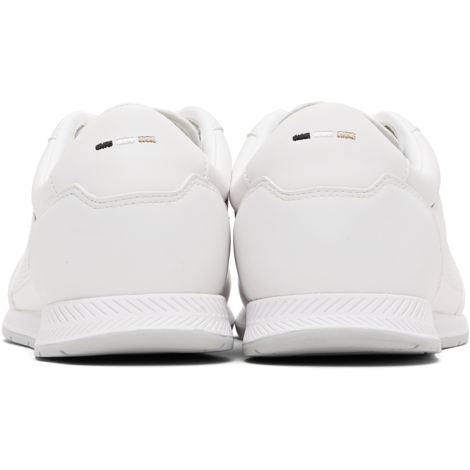  Boss White Leather Logo Sneakers 