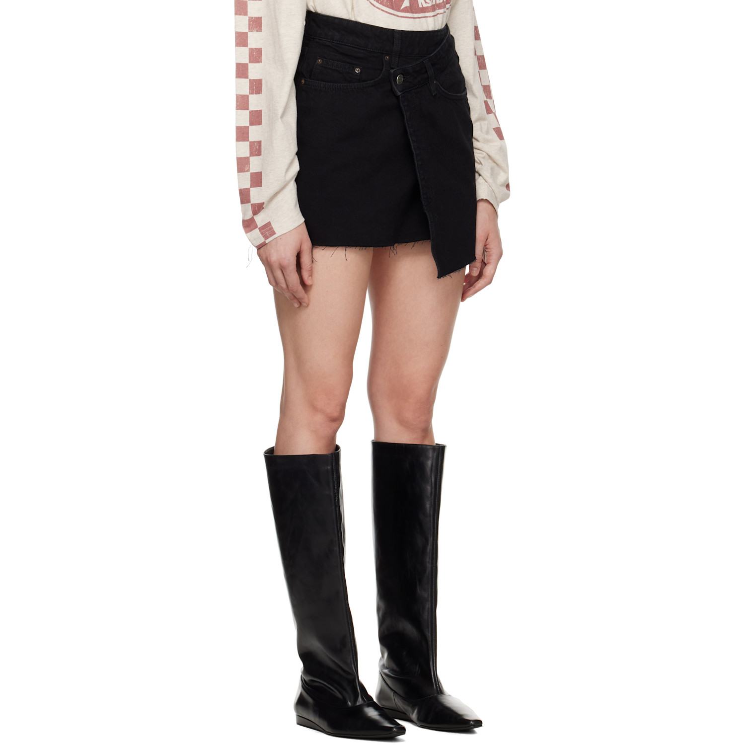  Ksubi Black Rap Denim Miniskirt 